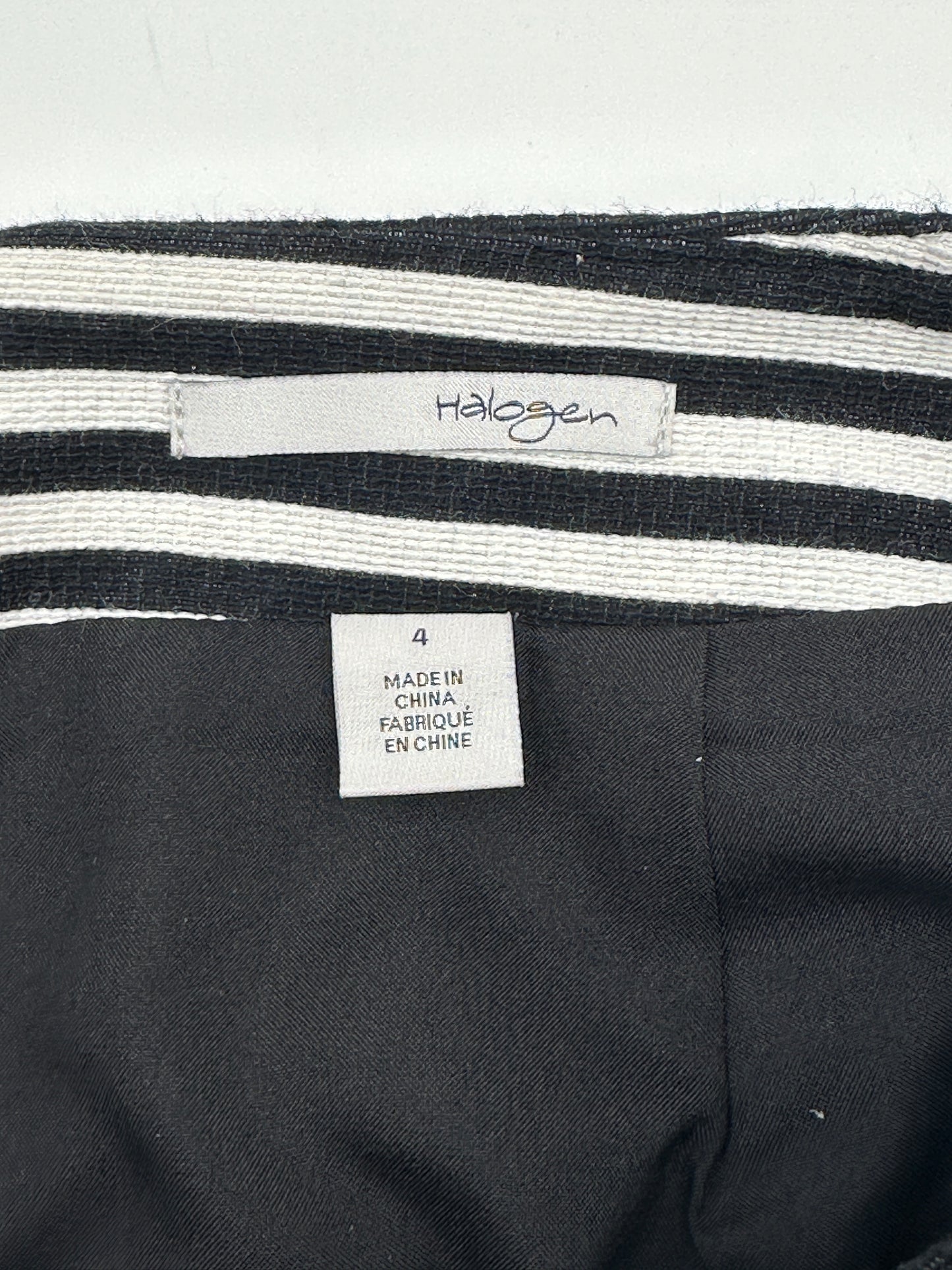 Halogen Size 4 Black & White Striped Pencil Skirt