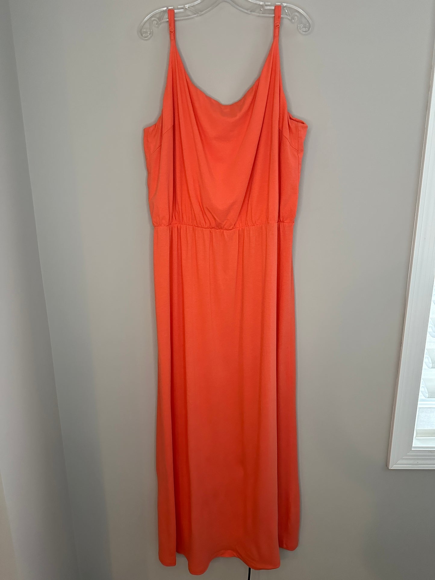 Gap Size XL Orange Salmon Spaghetti Strap Maxi Dress Sundress
