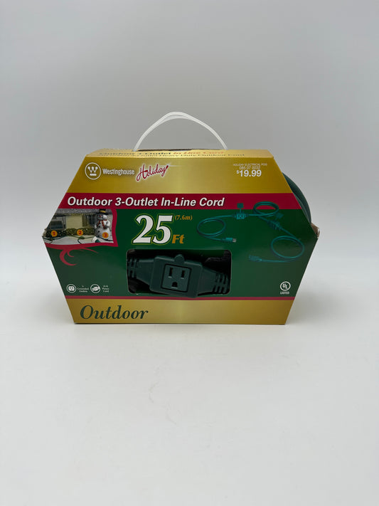 Westinghouse Green Outdoor 3-Outlet In-Line Cord, new in package