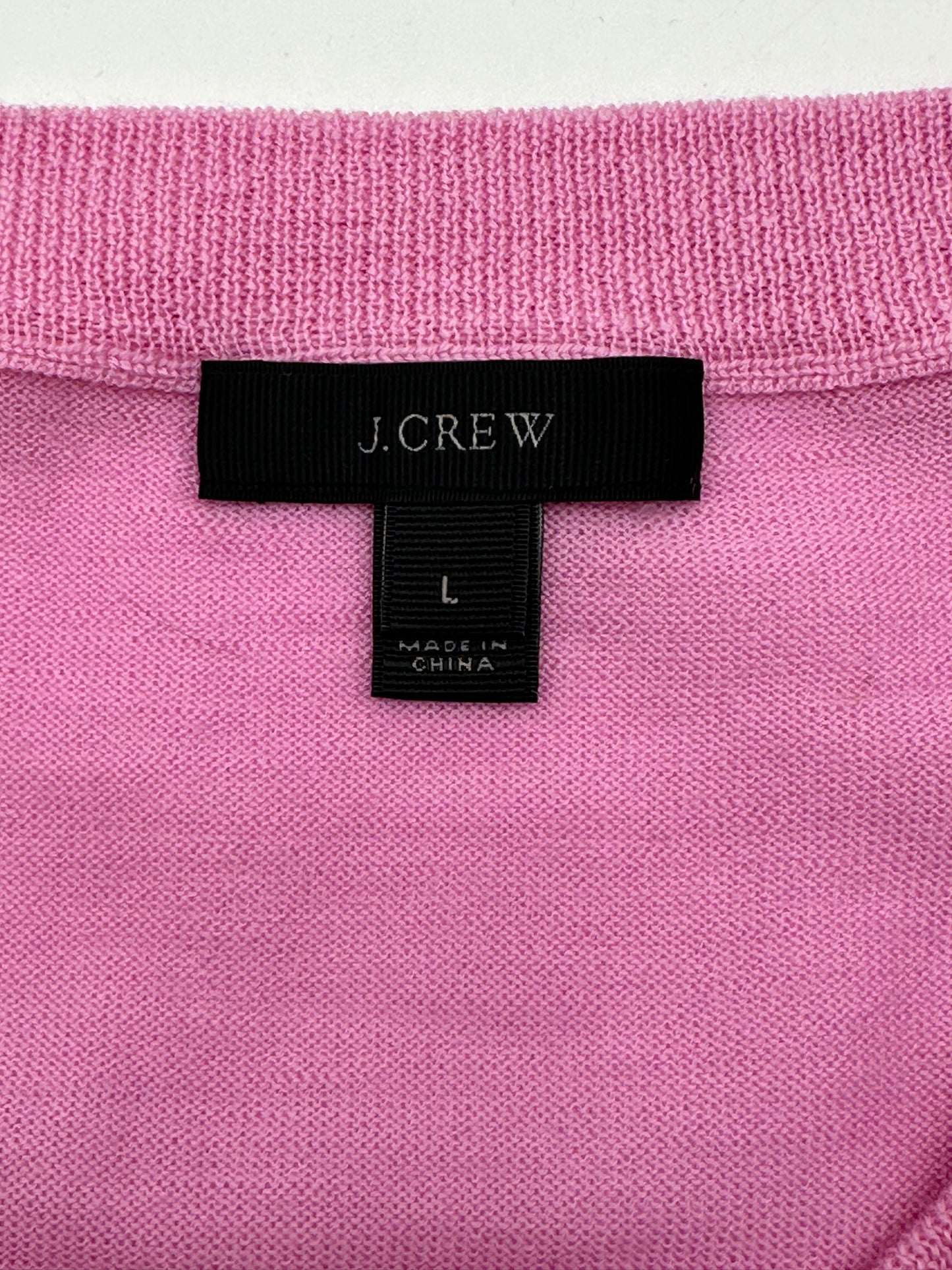 J.Crew Size L Pink Crew Neck Merino Wool Sweater