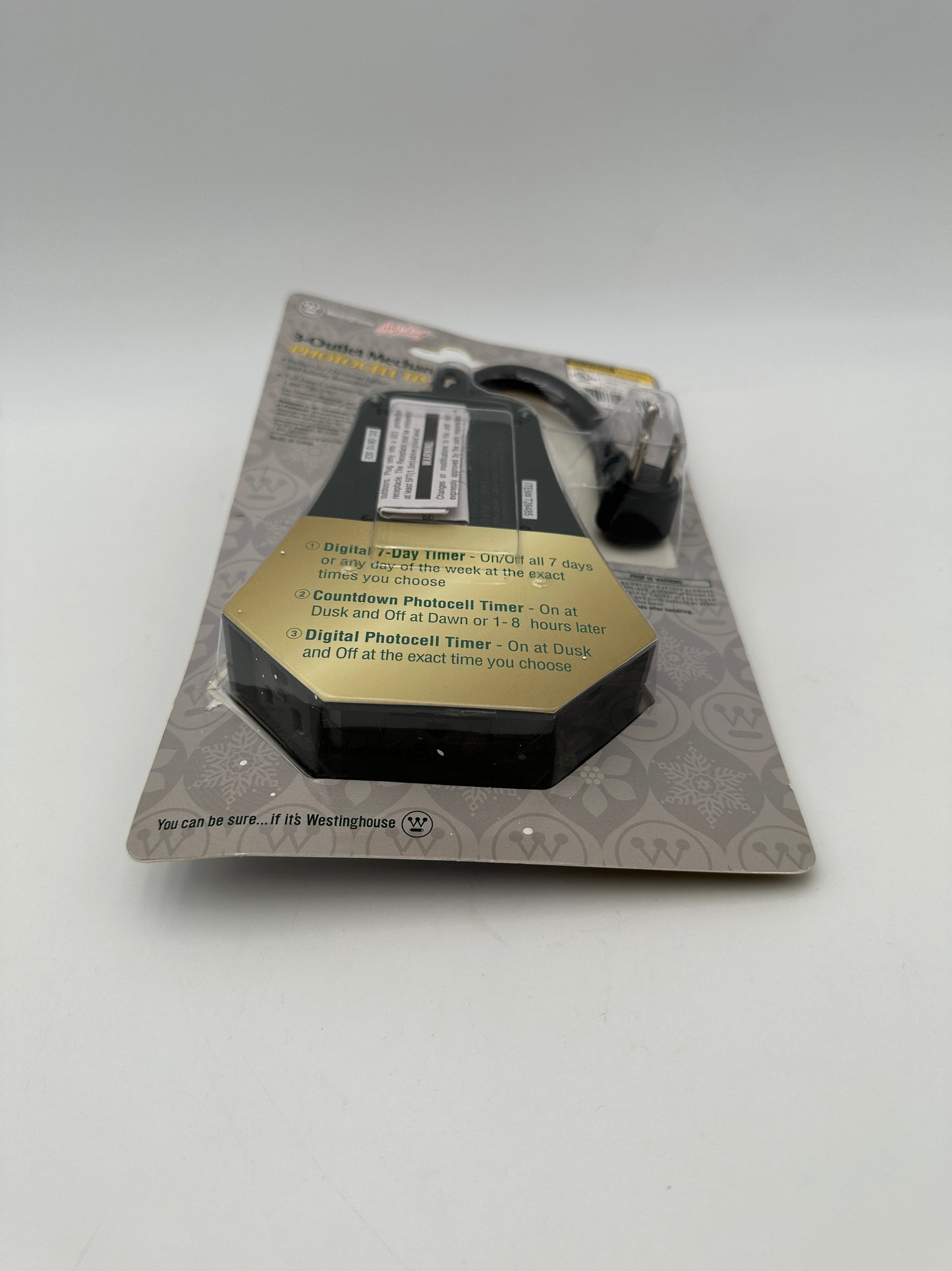 Westinghouse Outdoor 3-Oulet Mechanical Photocell Timer, new in package