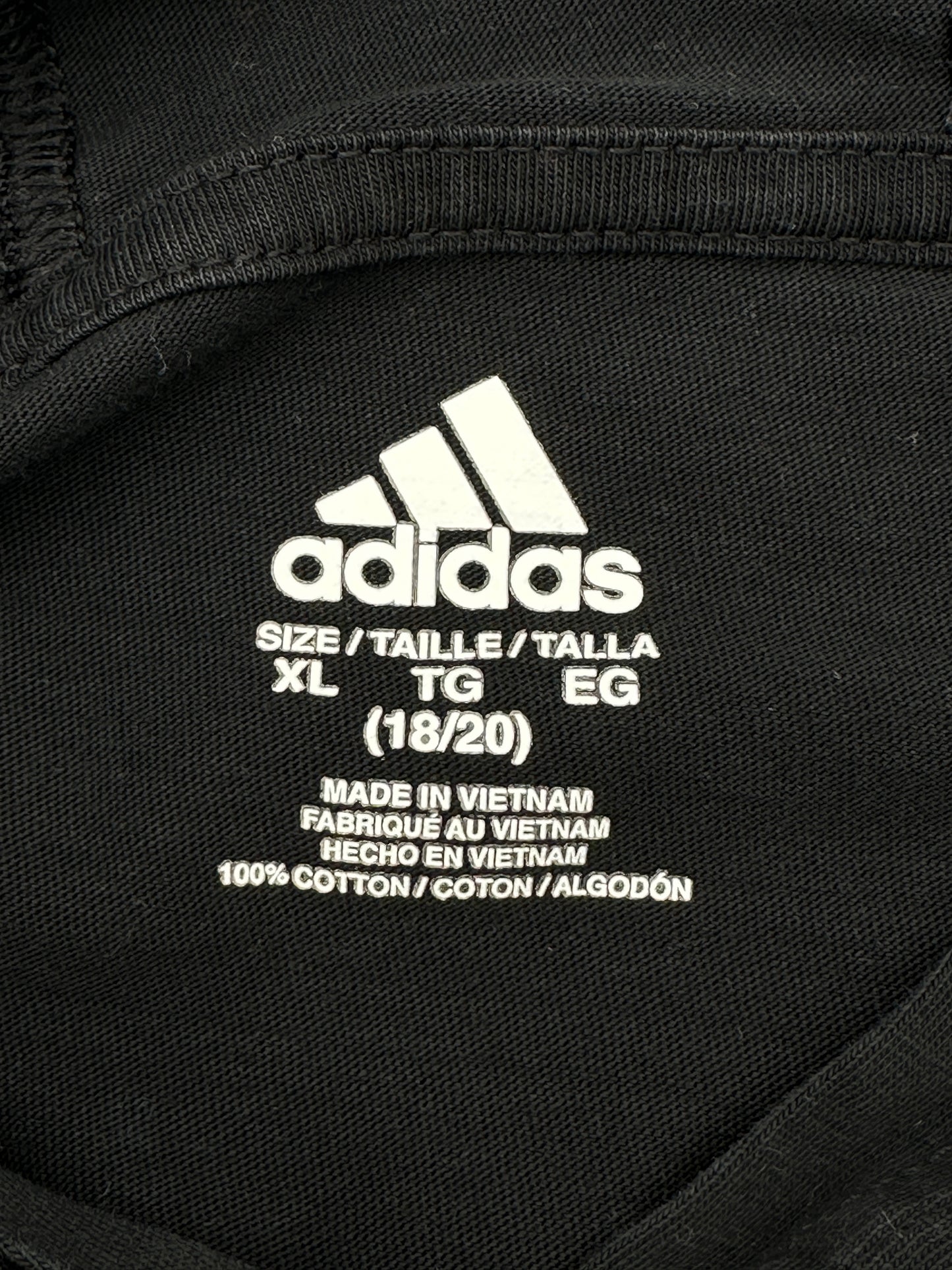 Adidas Youth Size XL (18/20) Black Long Sleeve Logo Pullover Hoodie