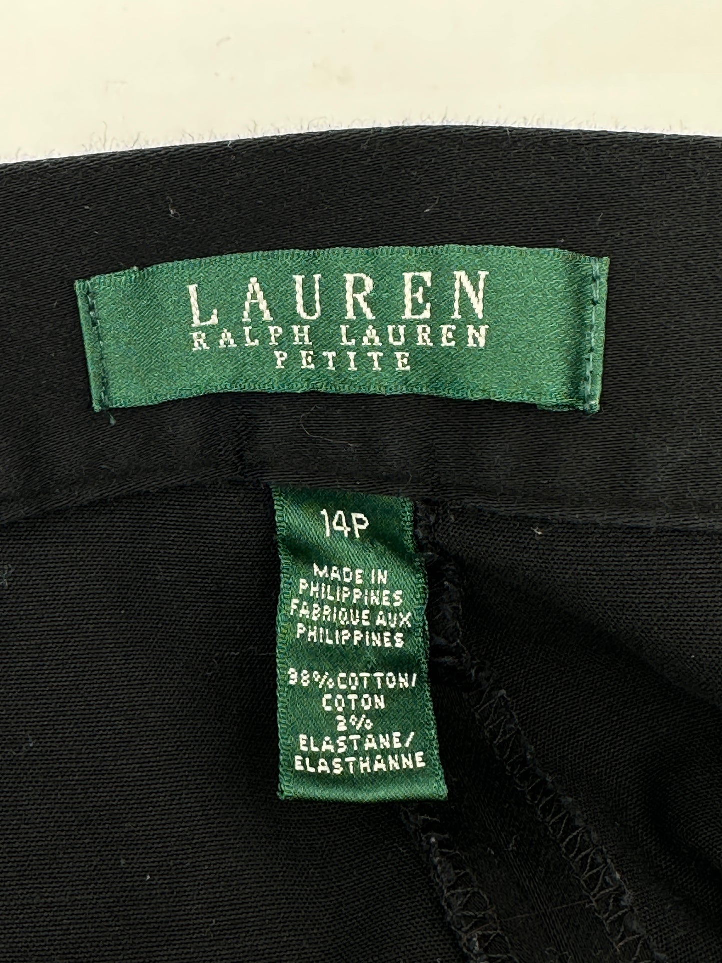 Lauren Ralph Lauren Size 14P Black Capris Capri Pants