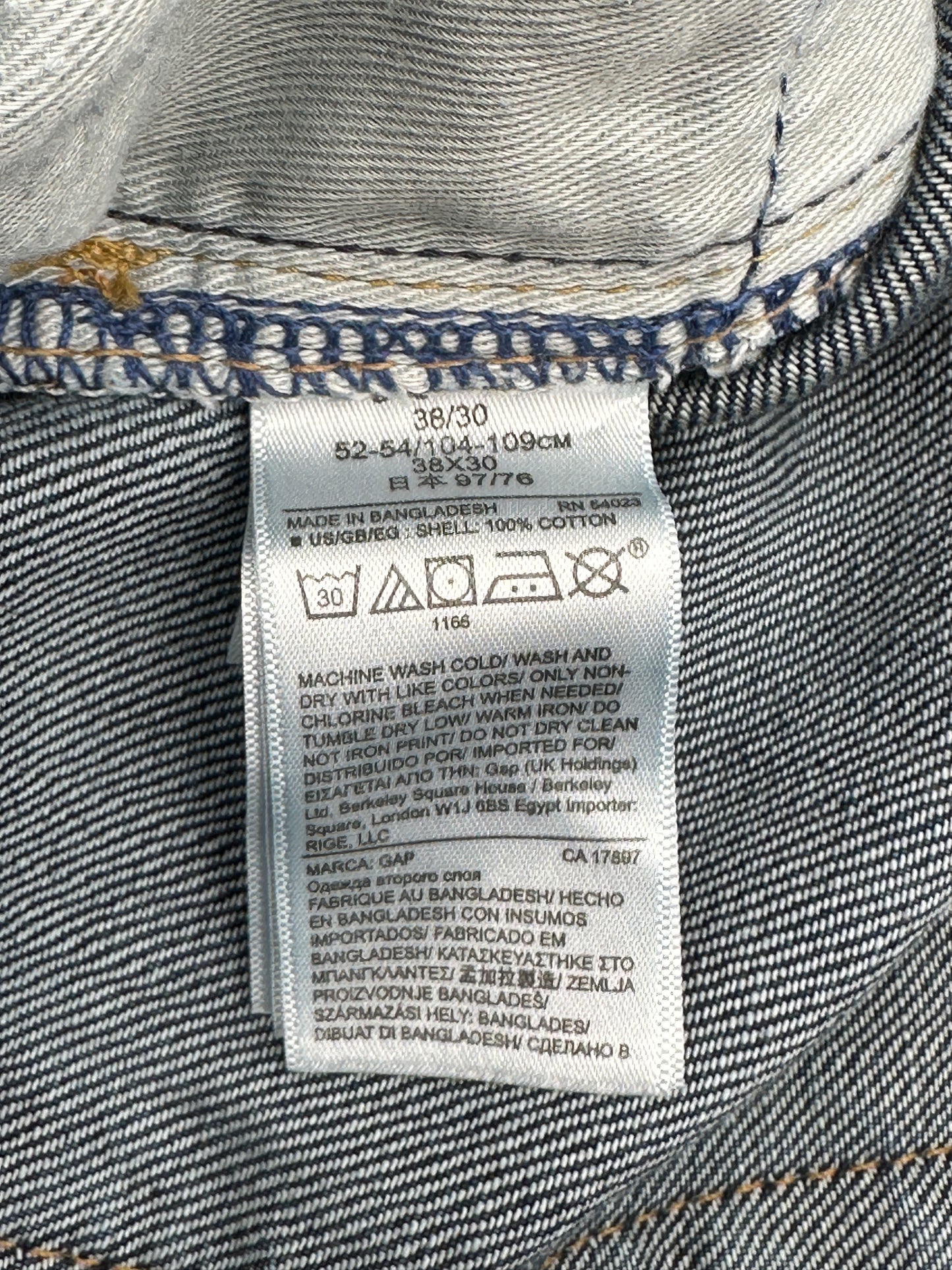 Gap 1969 Men's Size 38x30 (marked) Standard Blue Denim Jeans