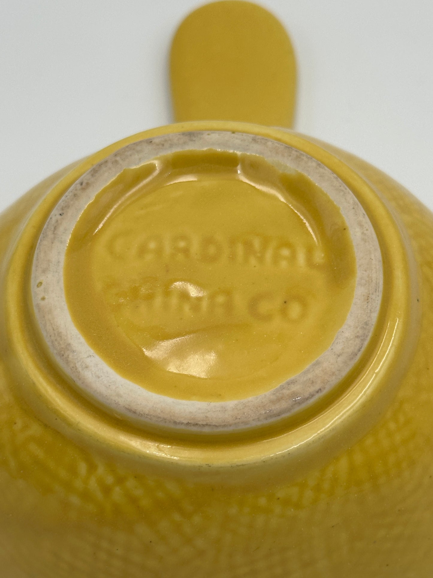 Cardinal China Co Yellow Vintage Ceramic Gravy Boat / Fat Separator