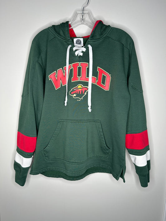 NHL Men's Size M (38/40) Green Minnesota Wild Hockey Fleece Hoodie