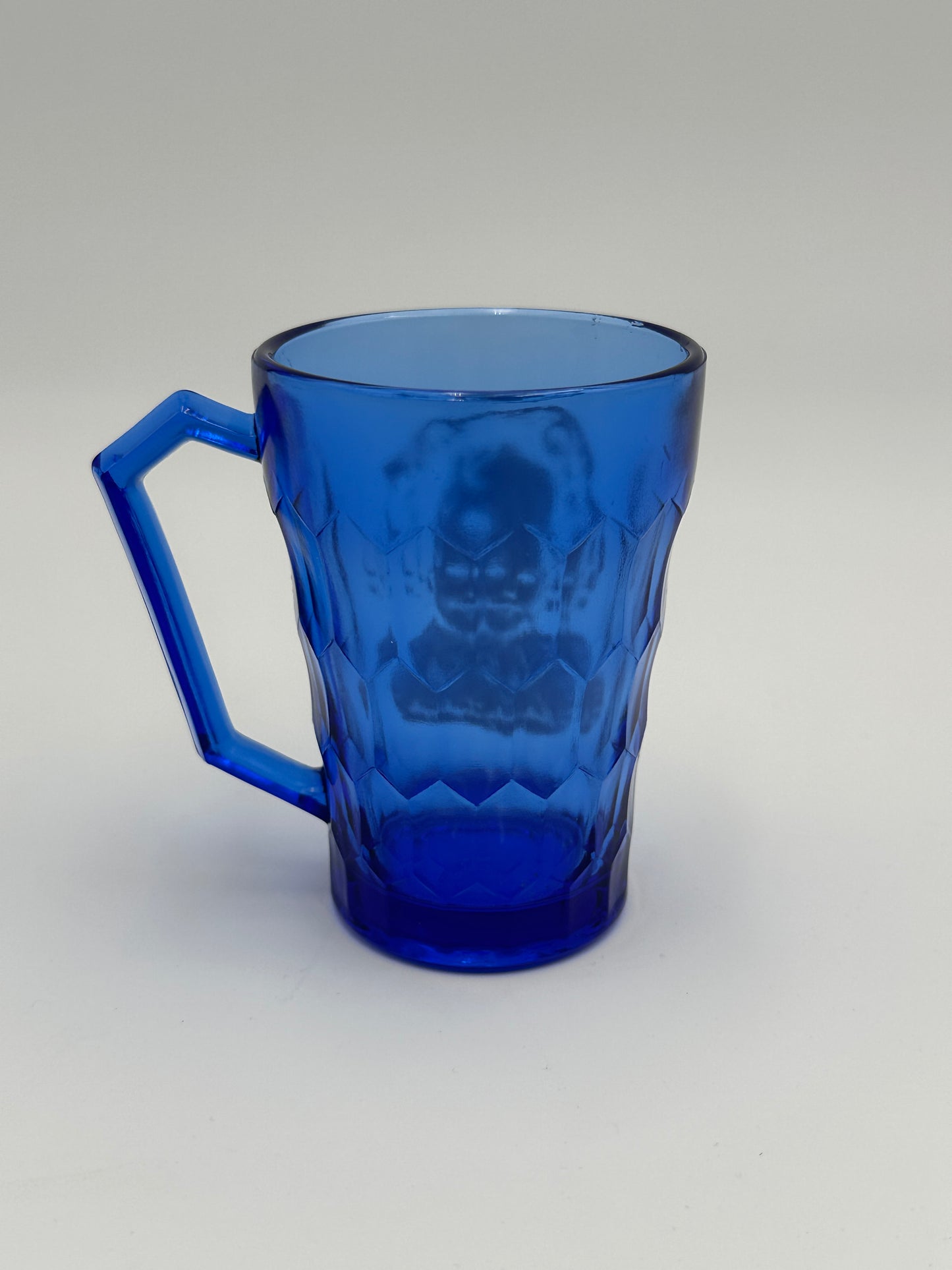 Cobalt Blue Glass Vintage Shirley Temple Collectable Cup Mug Glass