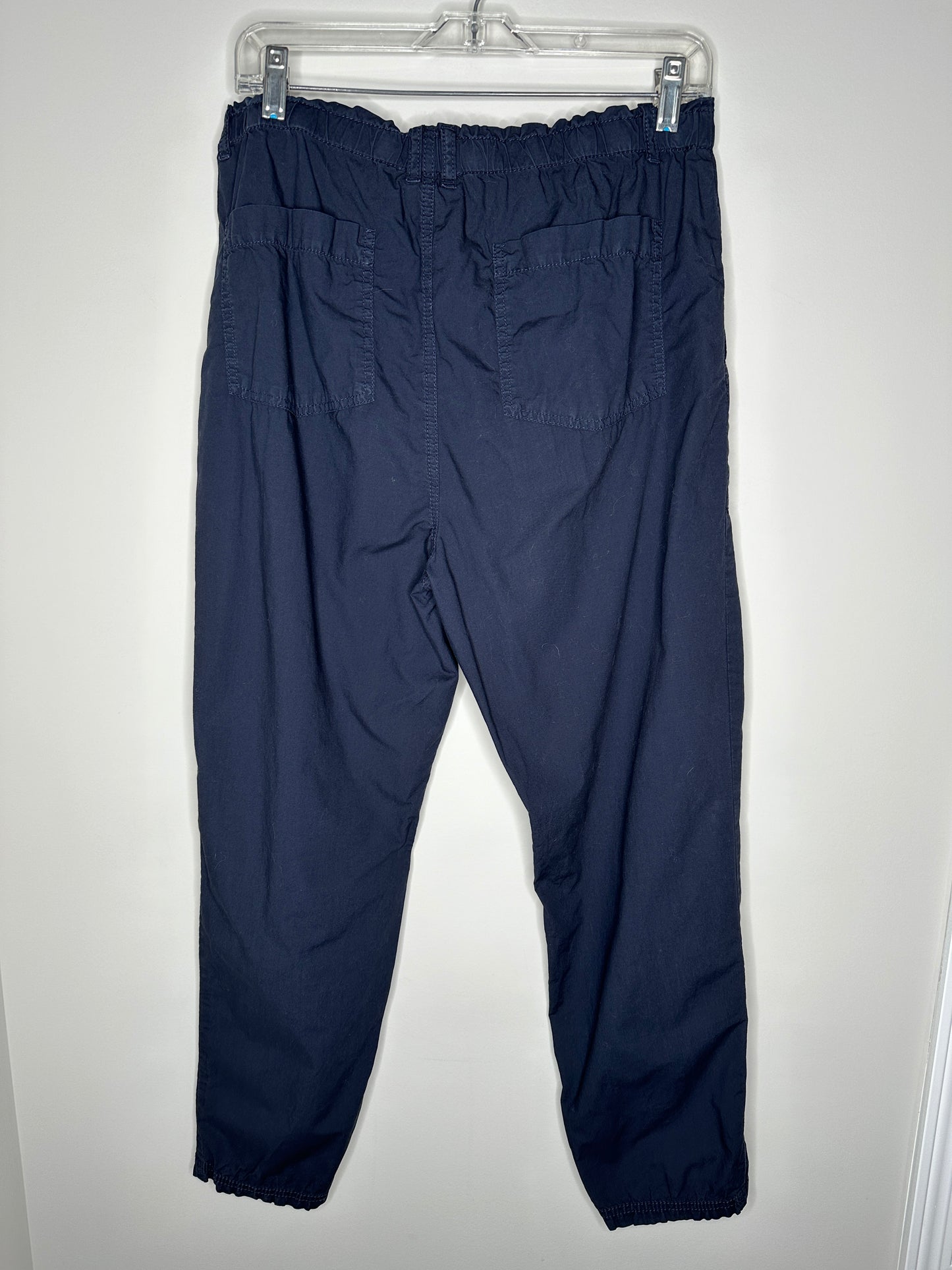Lou & Grey Size M Navy Blue Cotton Elastic Waist Pants