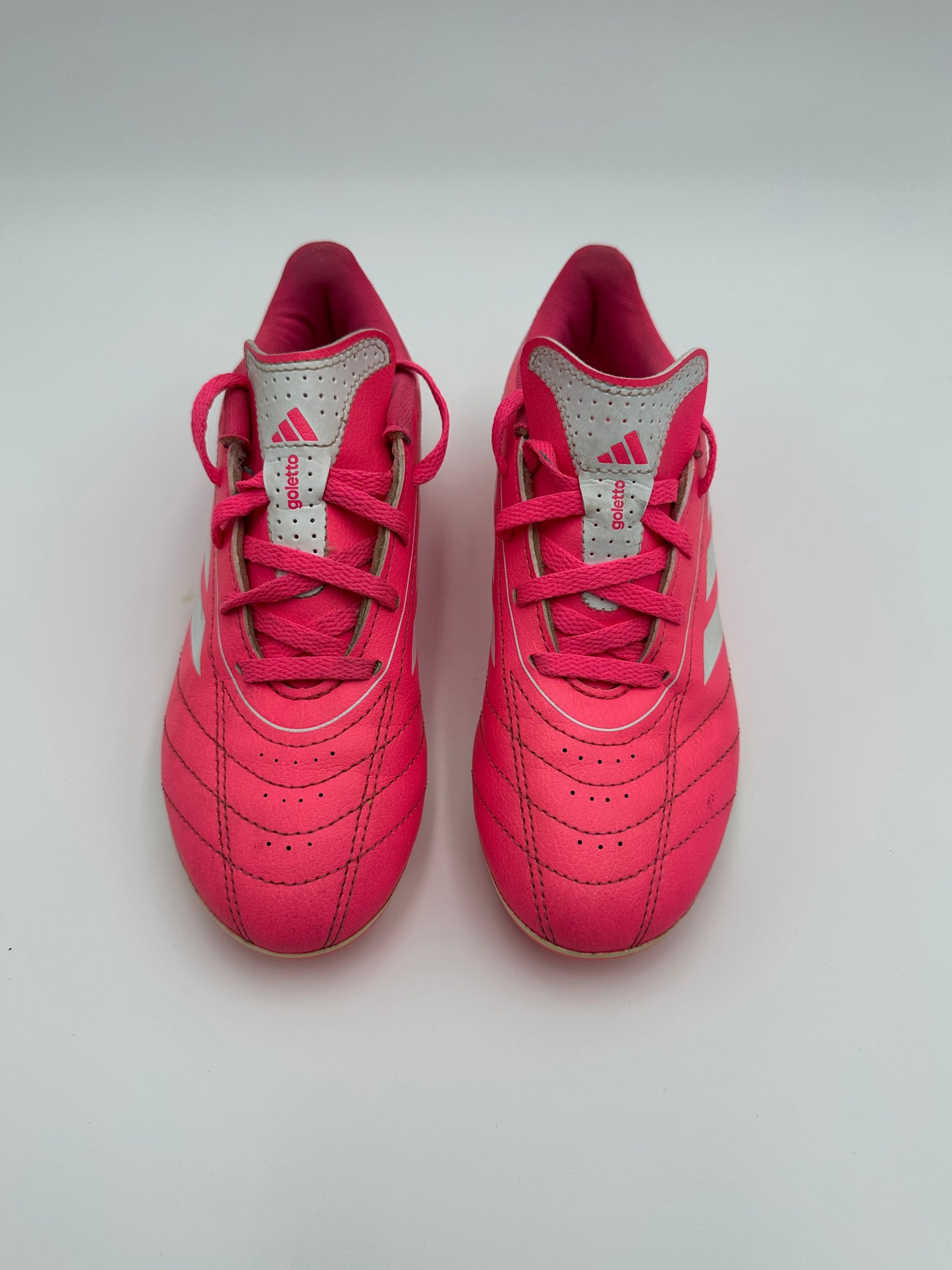 Adidas Goletto IX Firm/Multi-Ground Soccer Cleats Girls Size 2 Lucid Pink with Cloud White