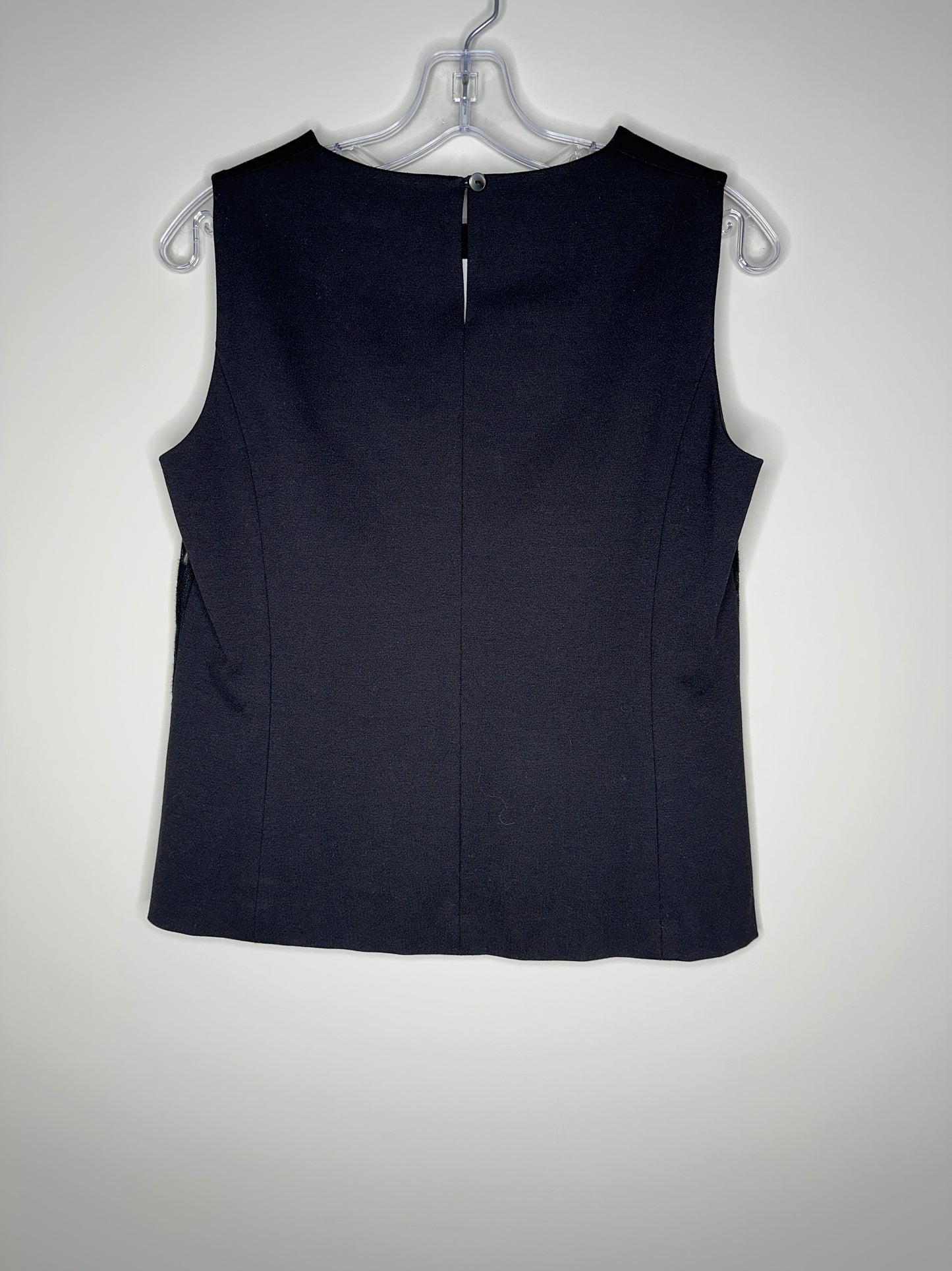 Classiques Entier Size M Black Sleeveless Top with Holes Mesh Front