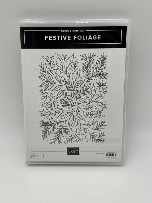 Stampin' Up! Festive Foliage Cling Stamp, retired