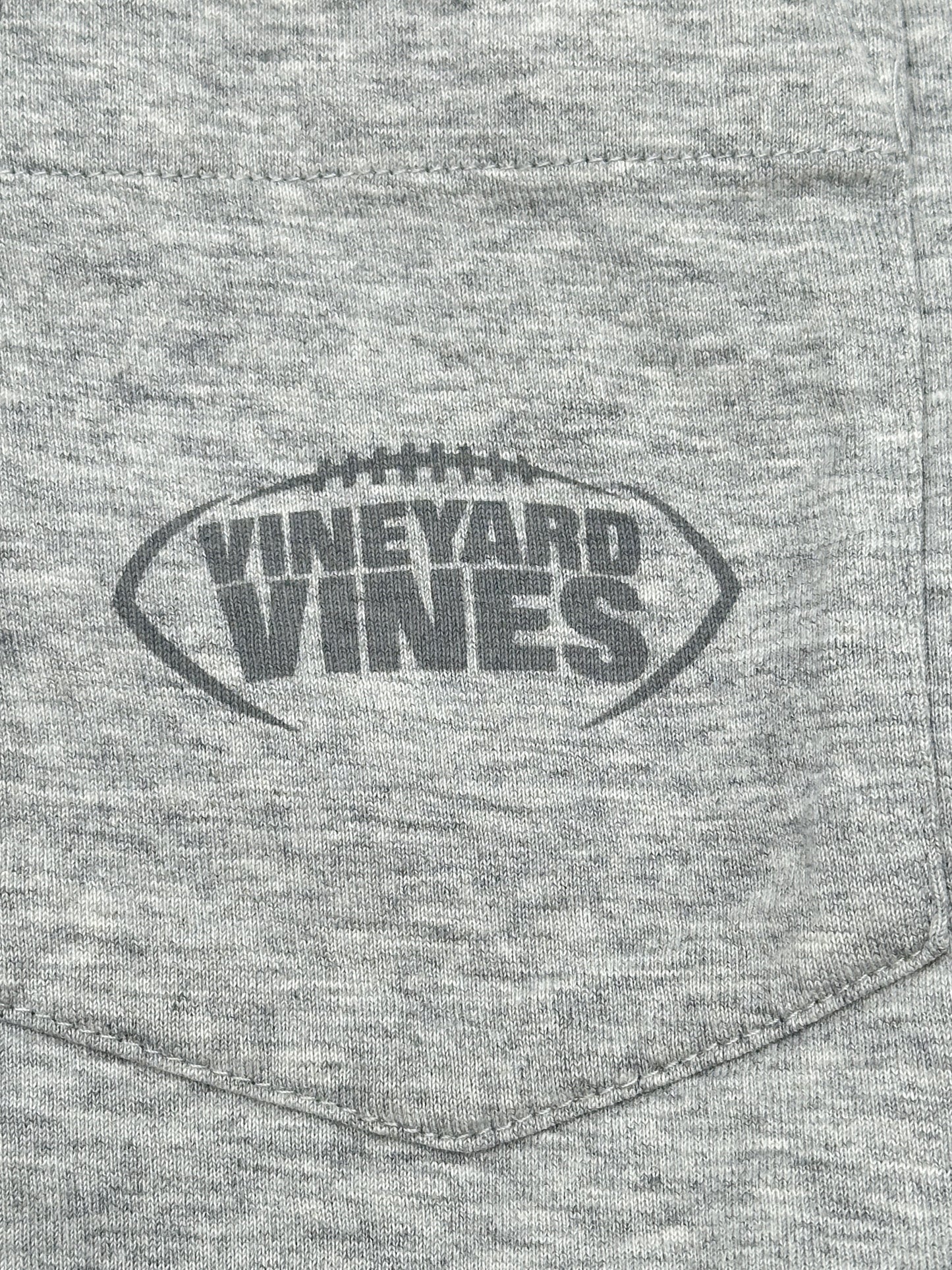 Vineyard Vines Men's Size XL Light Grey Football Laces Long-Sleeve Pullover Hoodie Pocket Tee