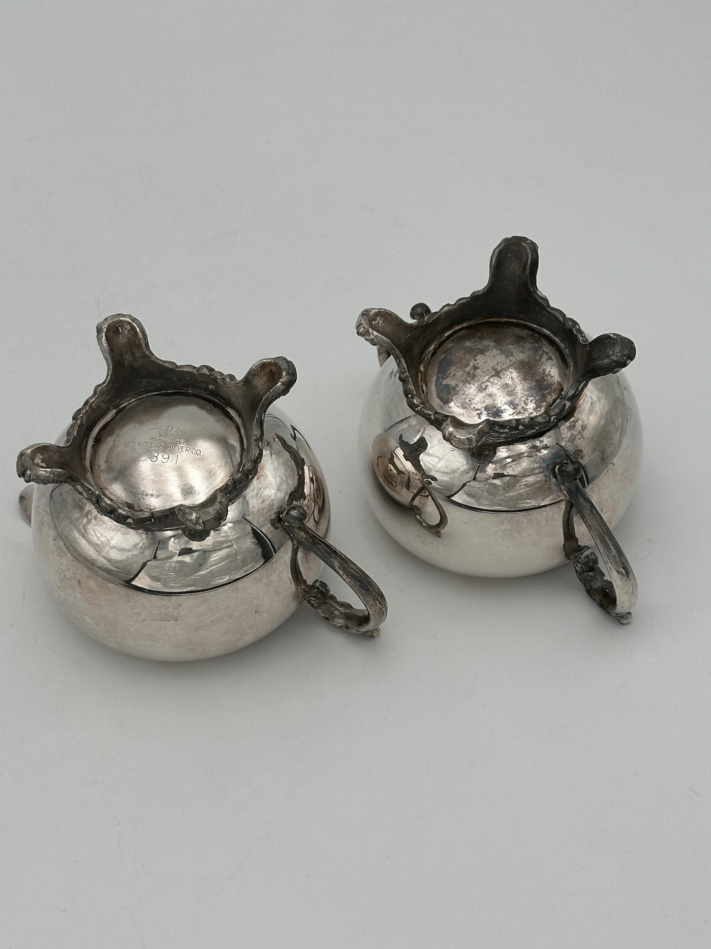 F.B Rogers Silver-Plated Footed Sugar & Creamer Set