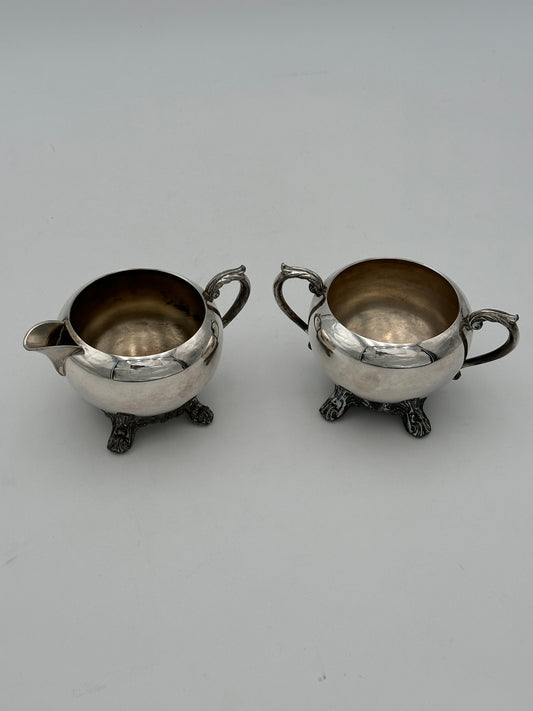 F.B Rogers Silver-Plated Footed Sugar & Creamer Set