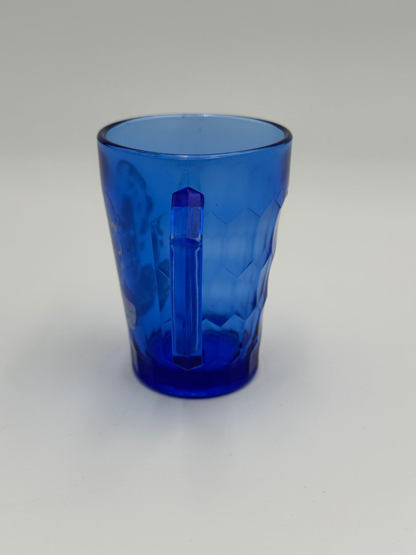Cobalt Blue Glass Vintage Shirley Temple Collectable Cup Mug Glass