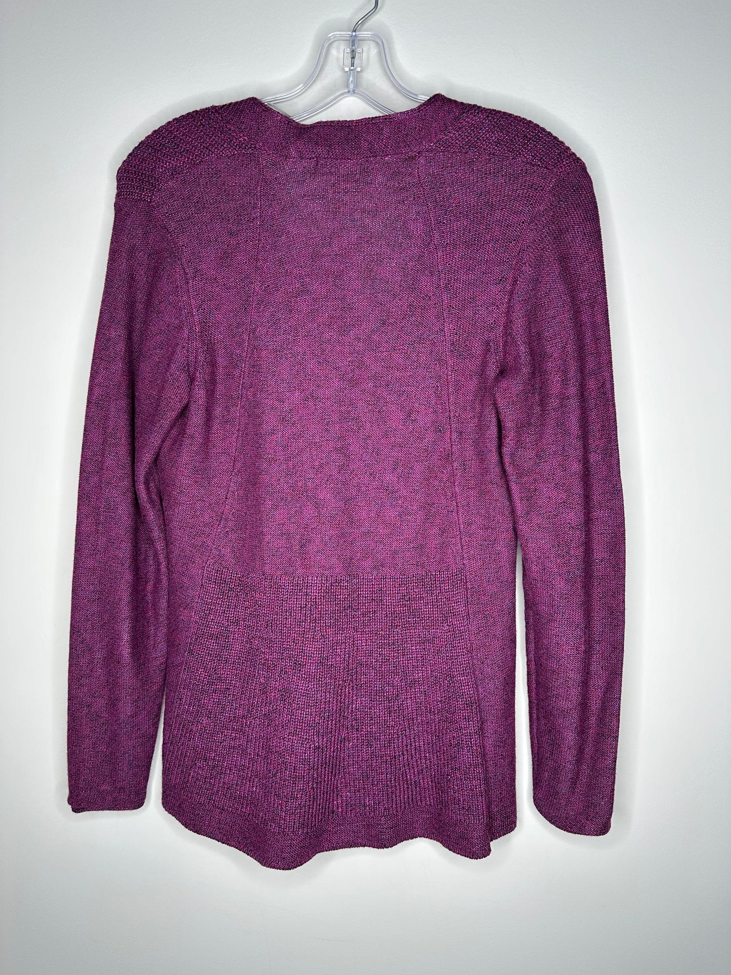 Nic+Zoe Size XS Marbled Plum Magenta Single-Button Cardigan Sweater Duster