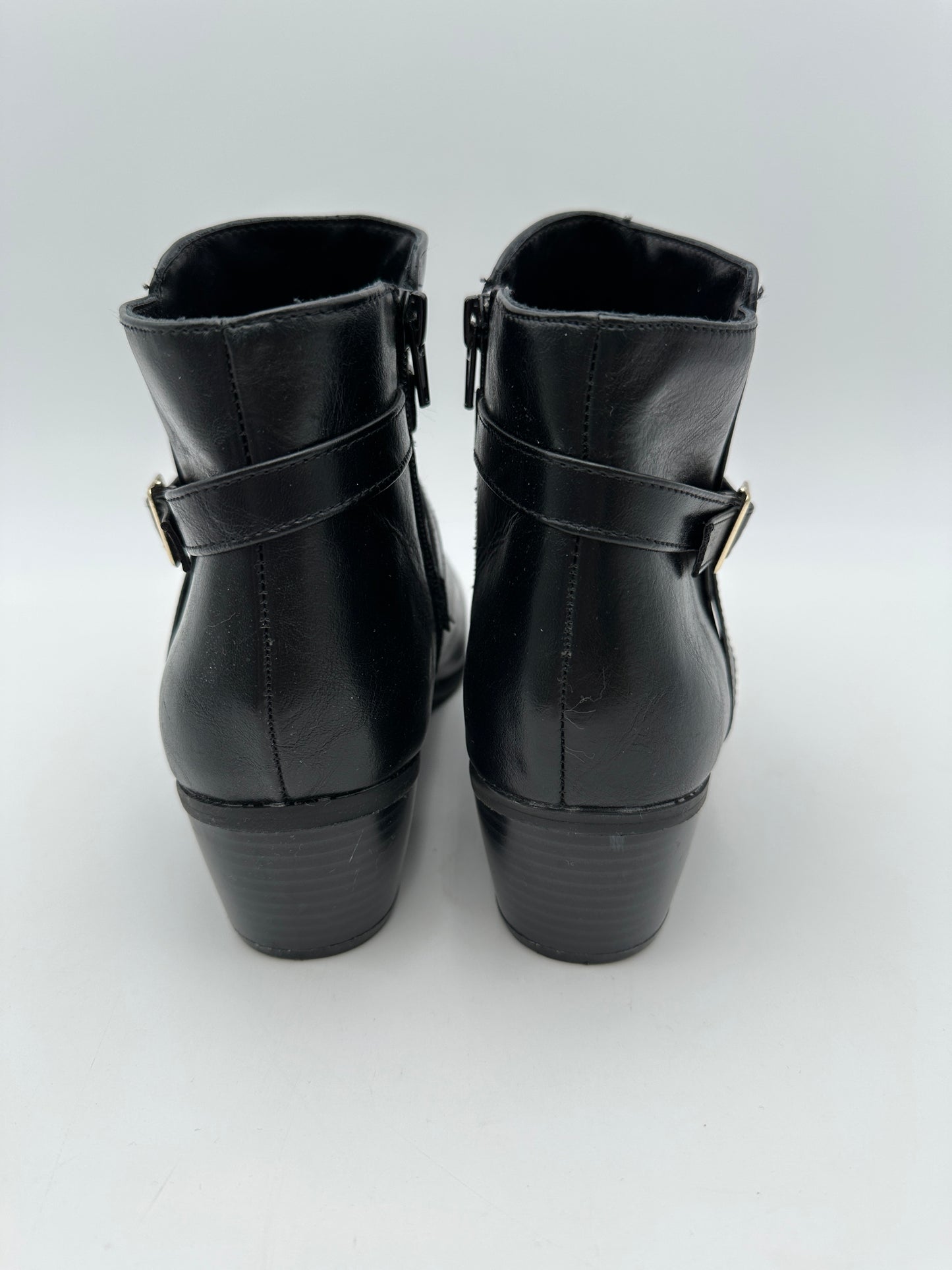 London Fog Size 10M Black LFW-Halifax Ankle Boots Booties, 2" heel