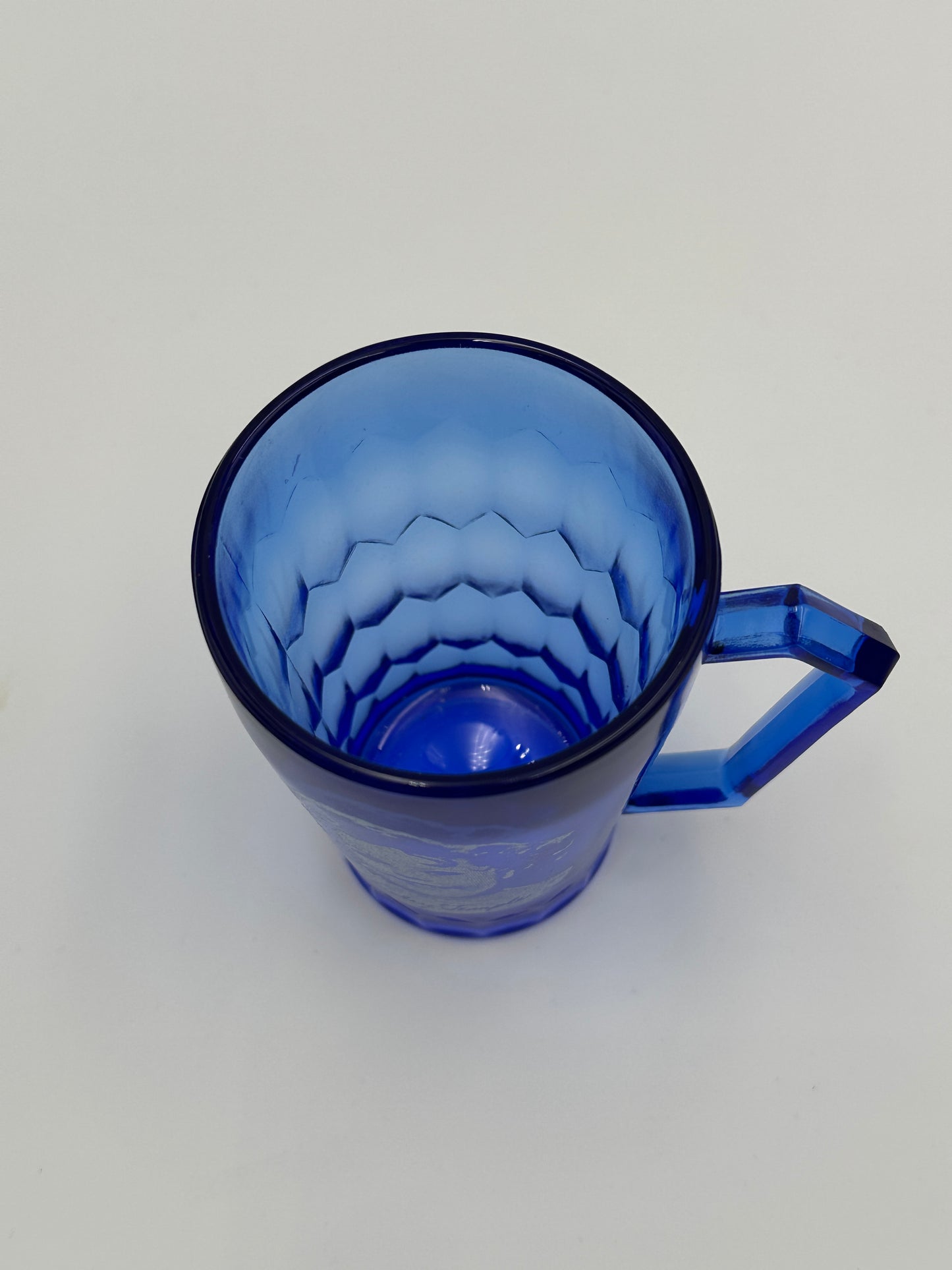 Cobalt Blue Glass Vintage Shirley Temple Collectable Cup Mug Glass