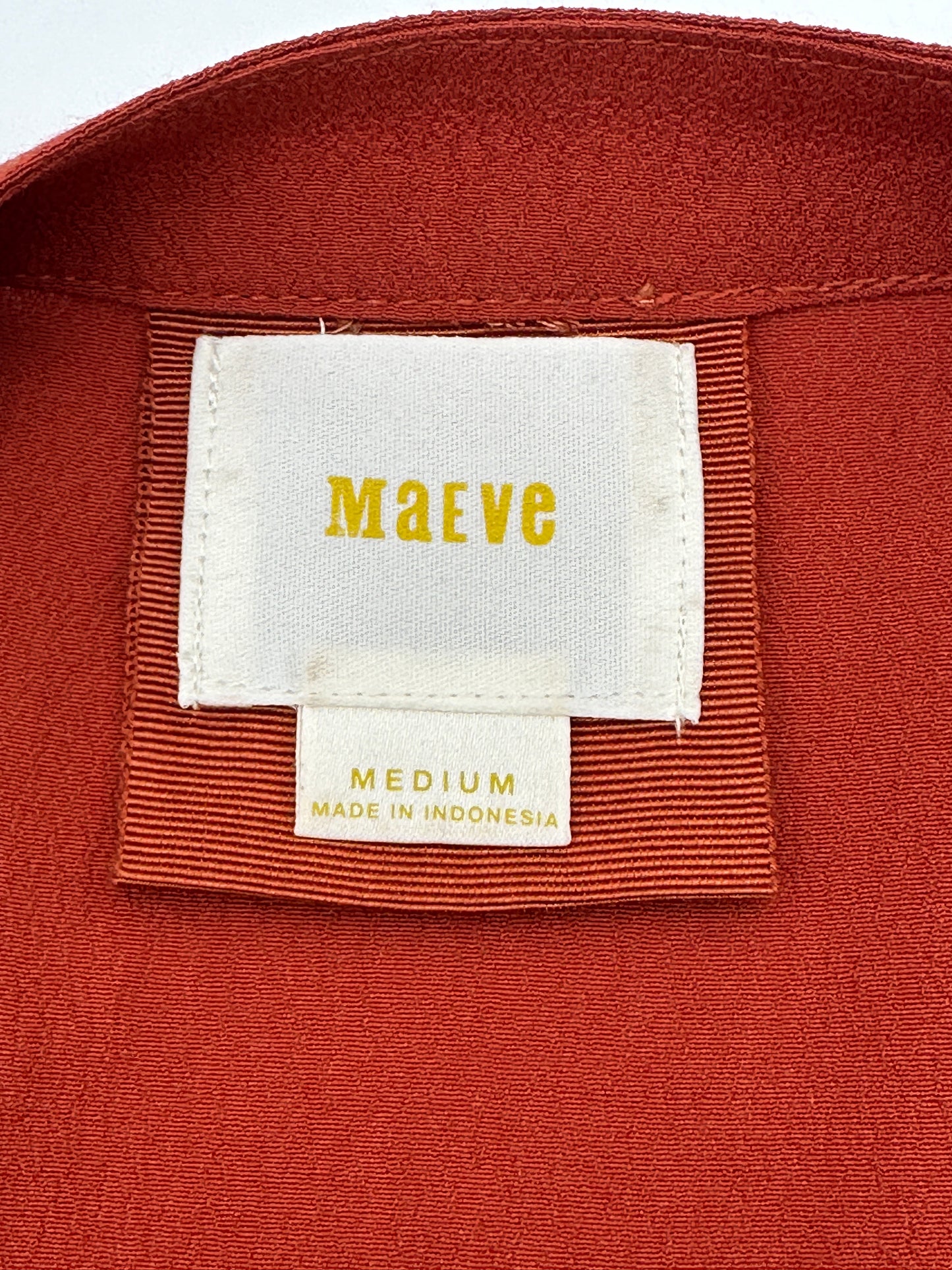 Maeve Size M Rust Orange V-Neck Wrap Style Cap Sleeve Midi Dress