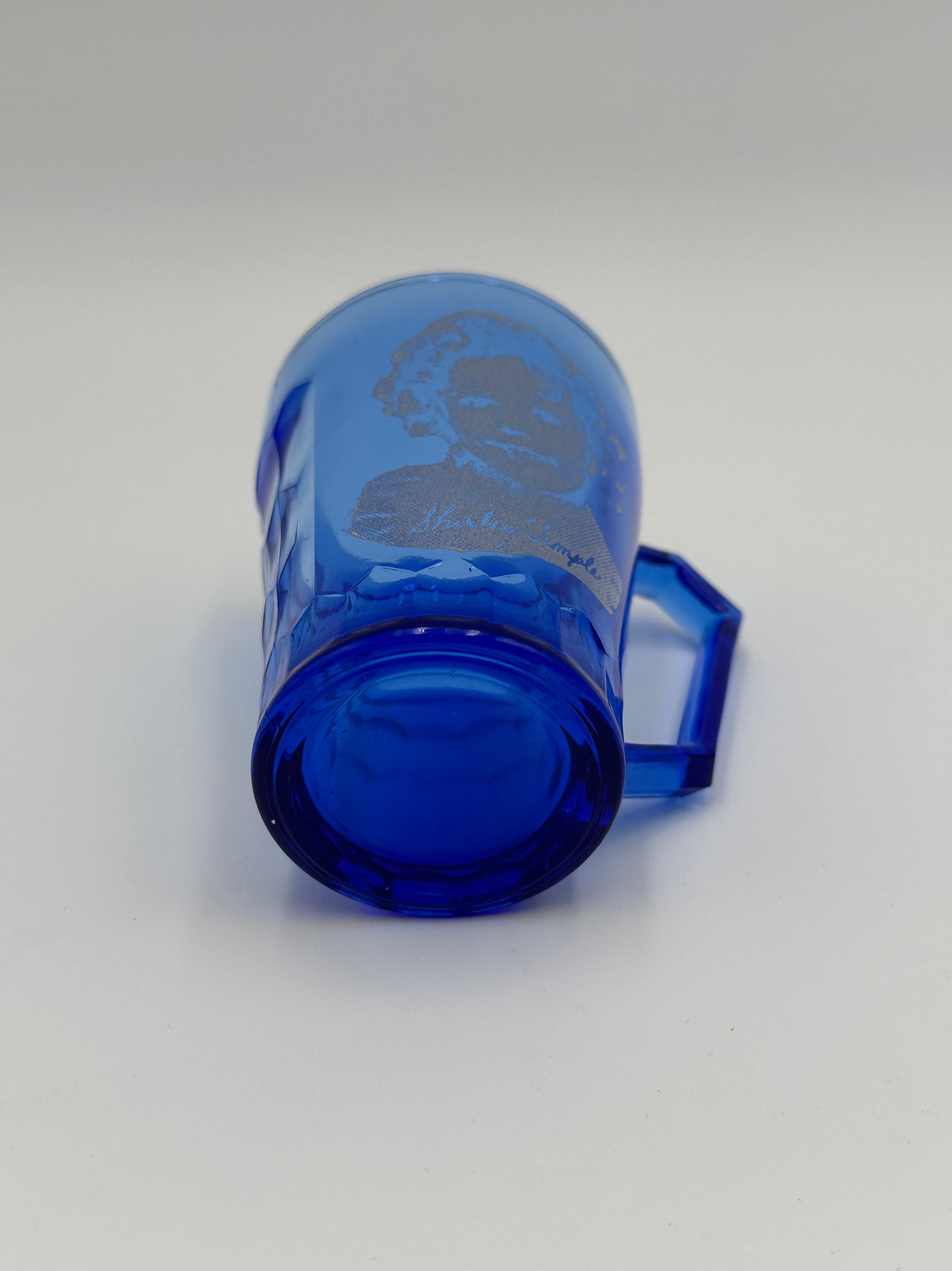 Cobalt Blue Glass Vintage Shirley Temple Collectable Cup Mug Glass