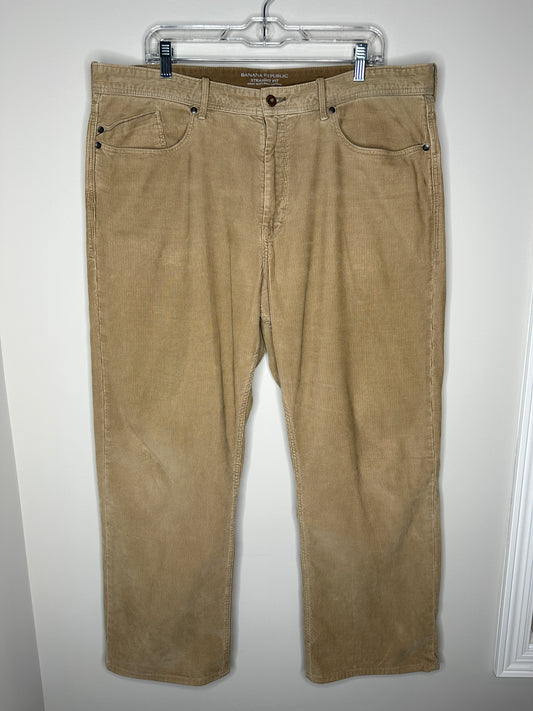 Banana Republic Men's Size 38/32 (marked) Tan Straight Fit Corduroy Pants