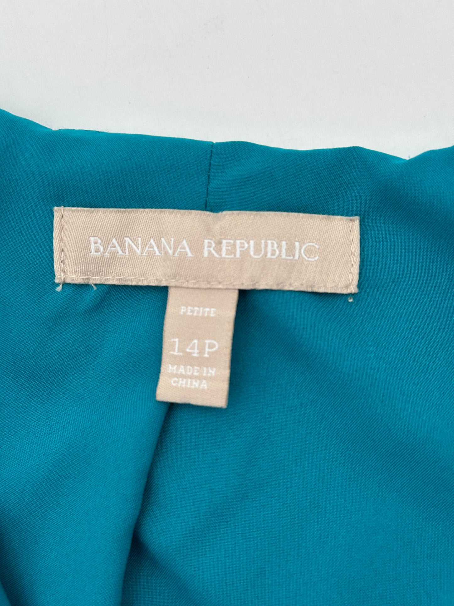Banana Republic Size 14P Teal Sleeveless Shift Dress Sundress