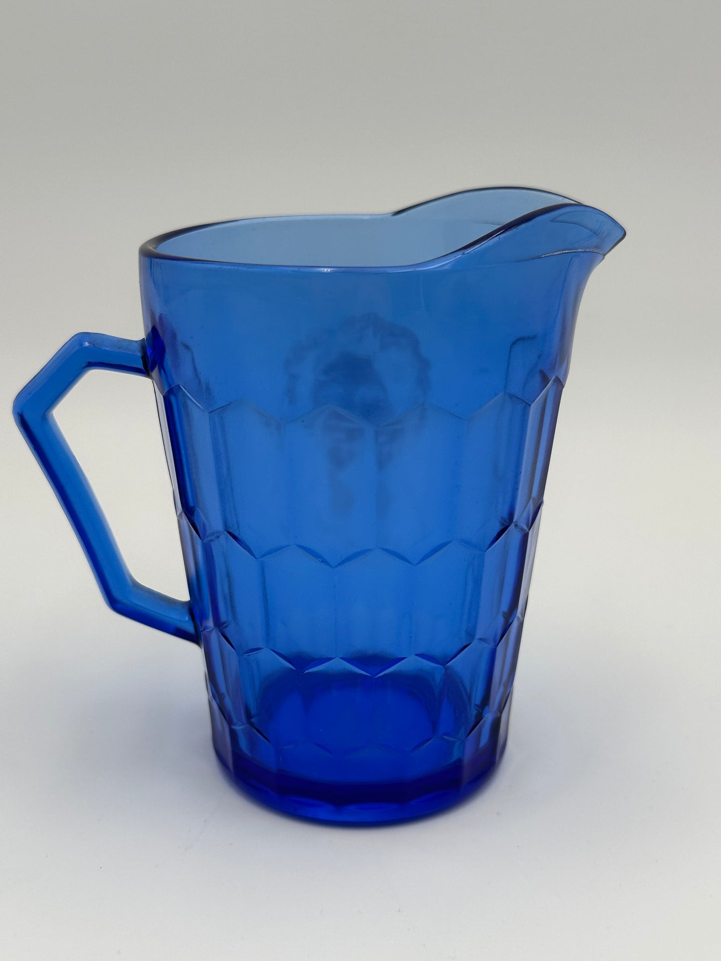 Cobalt Blue Glass Vintage Shirley Temple Collectable Milk Pitcher