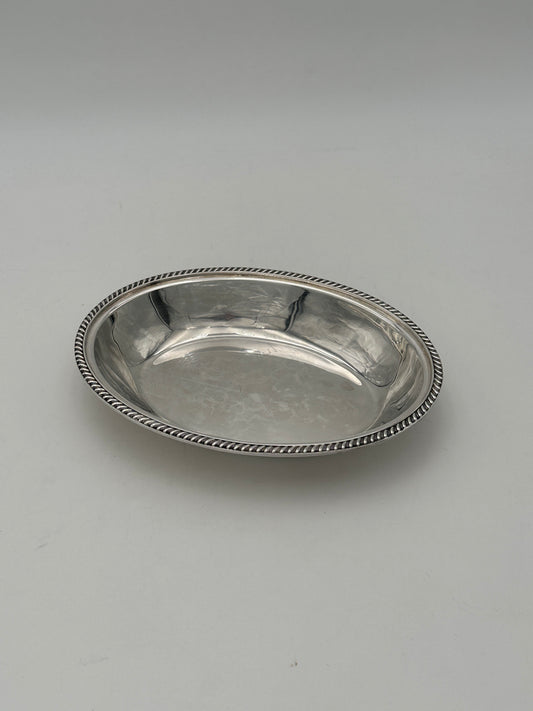 Reed & Barton Silver-Plated Shallow Oval Bowl with Textured Edge