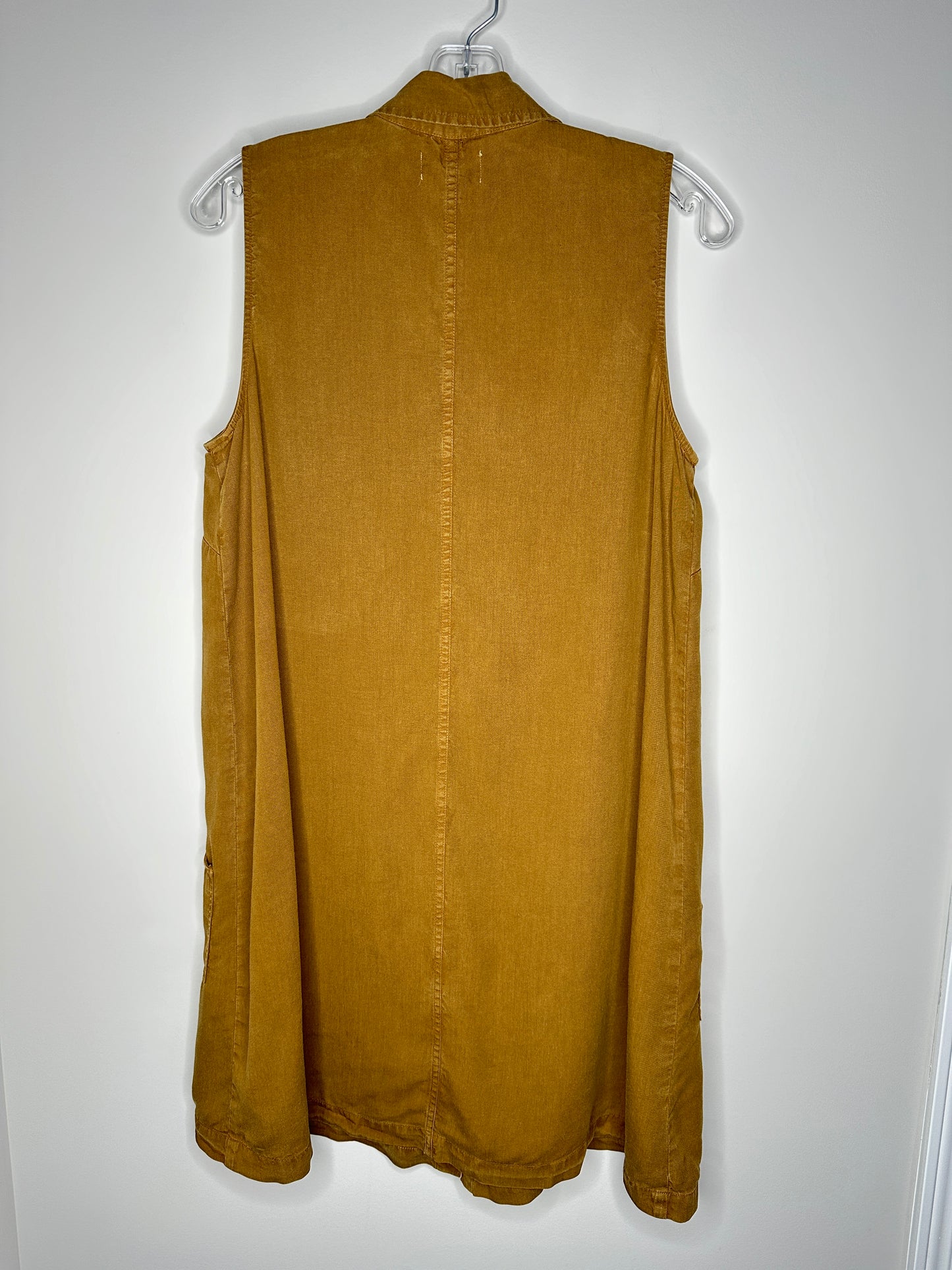 Lou & Grey Size M Brown Sleeveless Shift Button-Up Shirt Dress