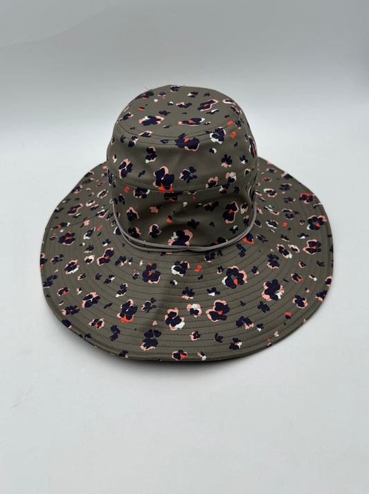 Eddie Bauer One Size Olive Green with Flowers Paradise Packable Wide-Brim Sun Hat