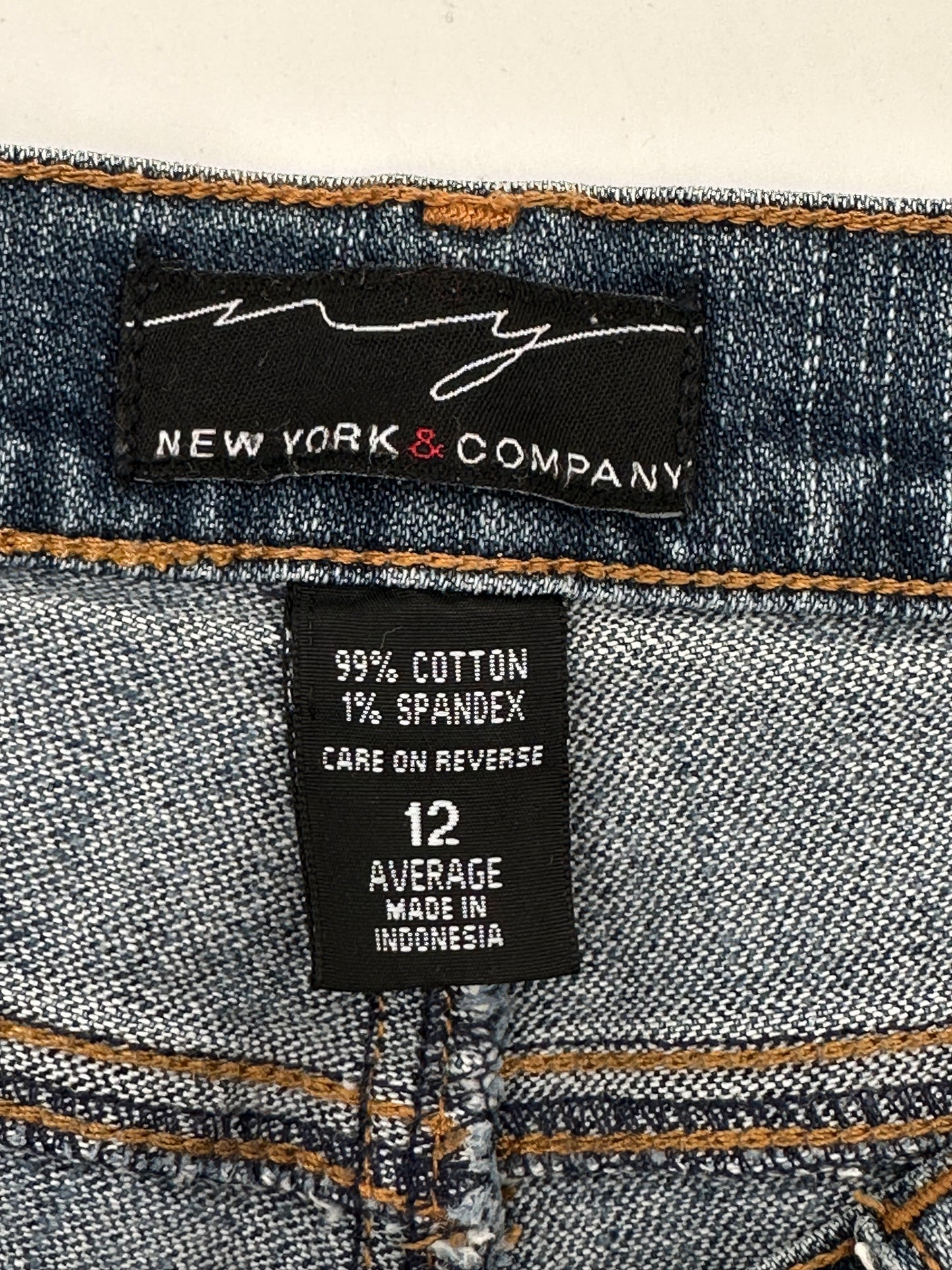 New York & Company Size 12 Blue Light/Medium Wash Straight Leg Jeans