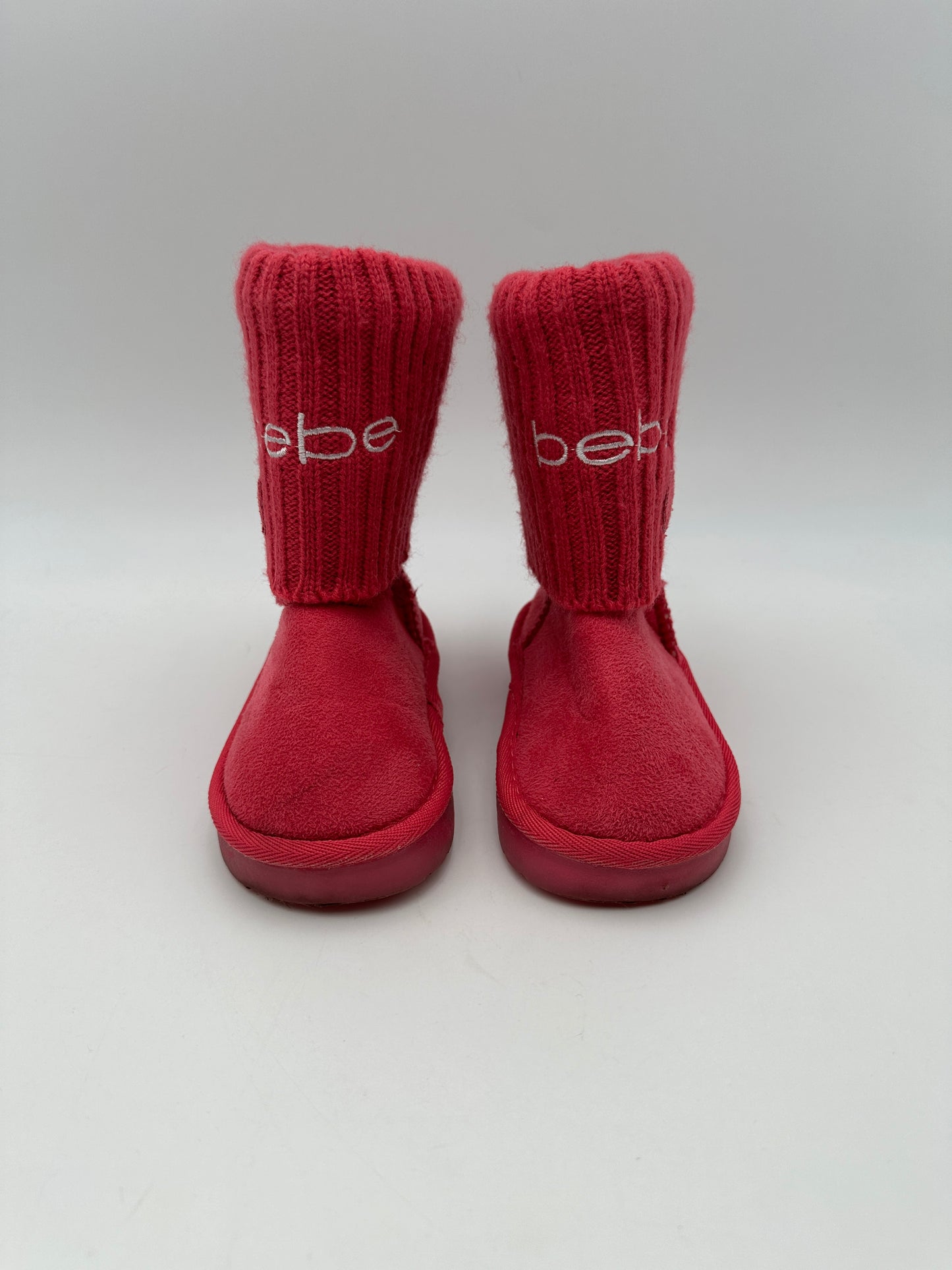 Bebe Girls' Size 10 Hot Pink Fold Over Microsuede Light Up Boots
