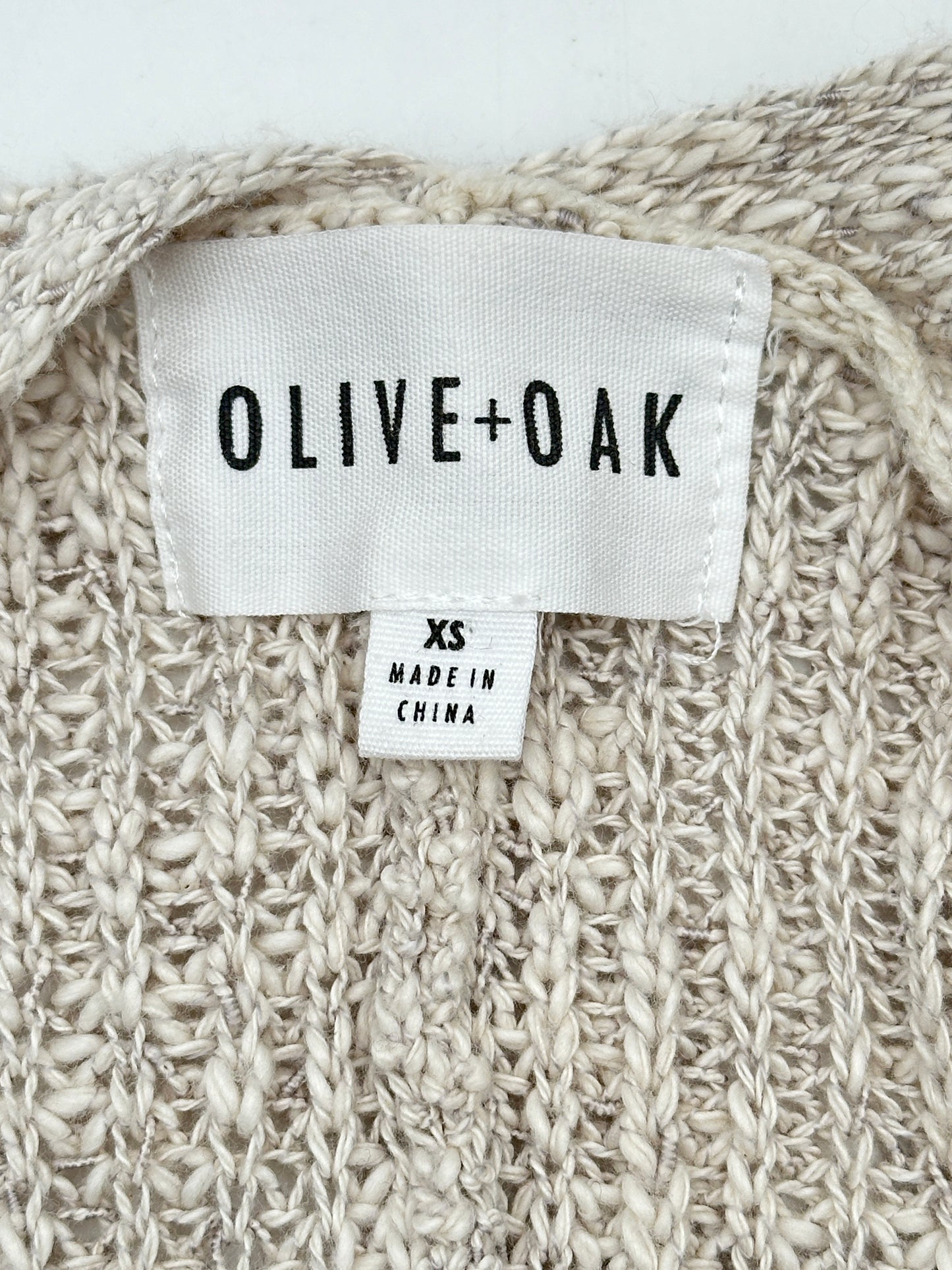 Olive+Oak Size XS Tan Oversize Open Front Cardigan Sweater