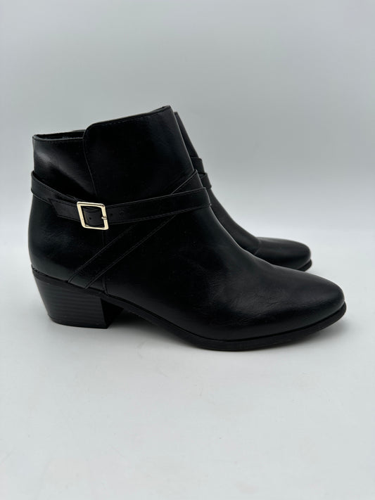 London Fog Size 10M Black LFW-Halifax Ankle Boots Booties, 2" heel