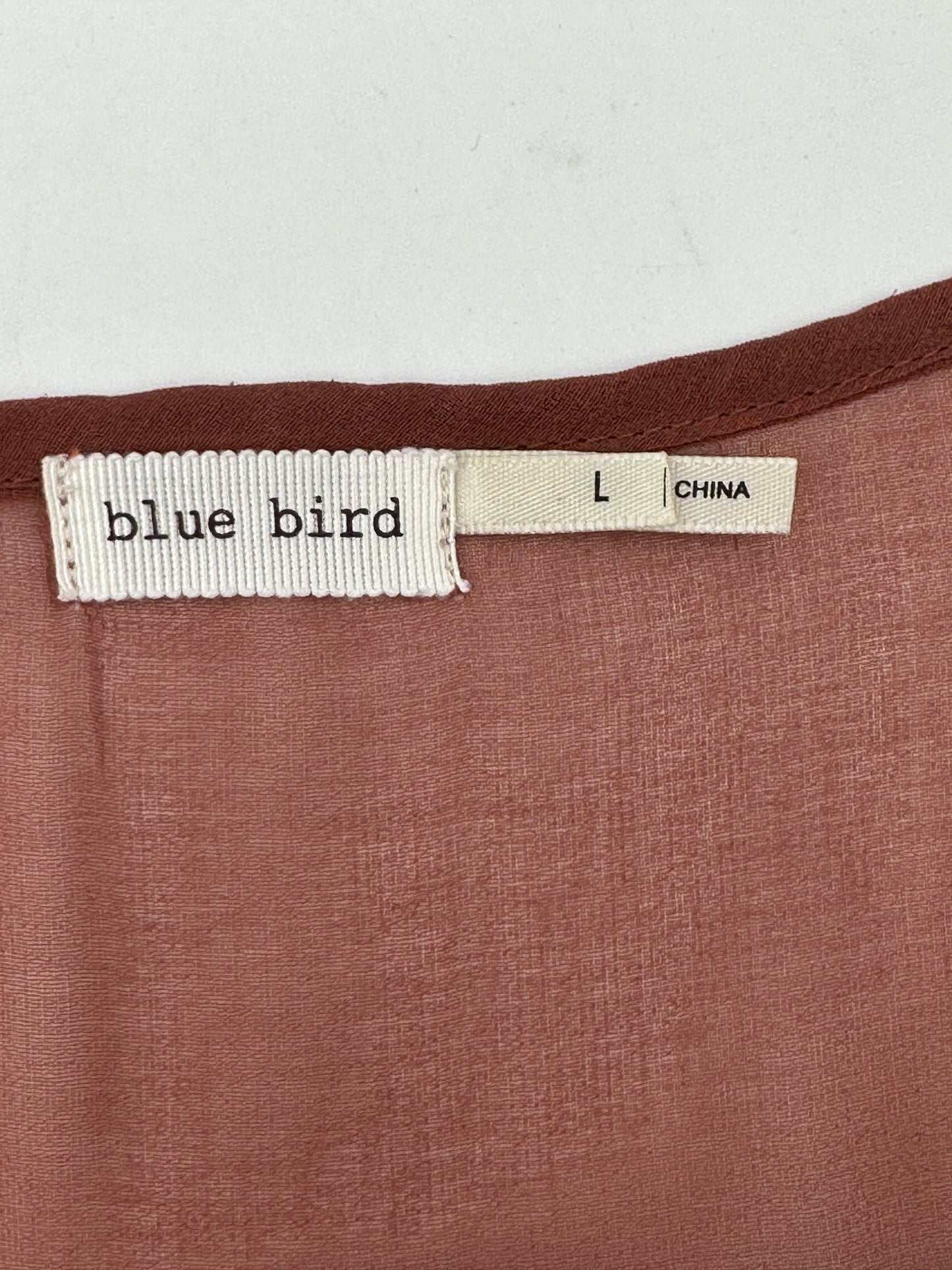 Blue Bird Size L Cinnamon-Colored Sleeveless Pleated Dress