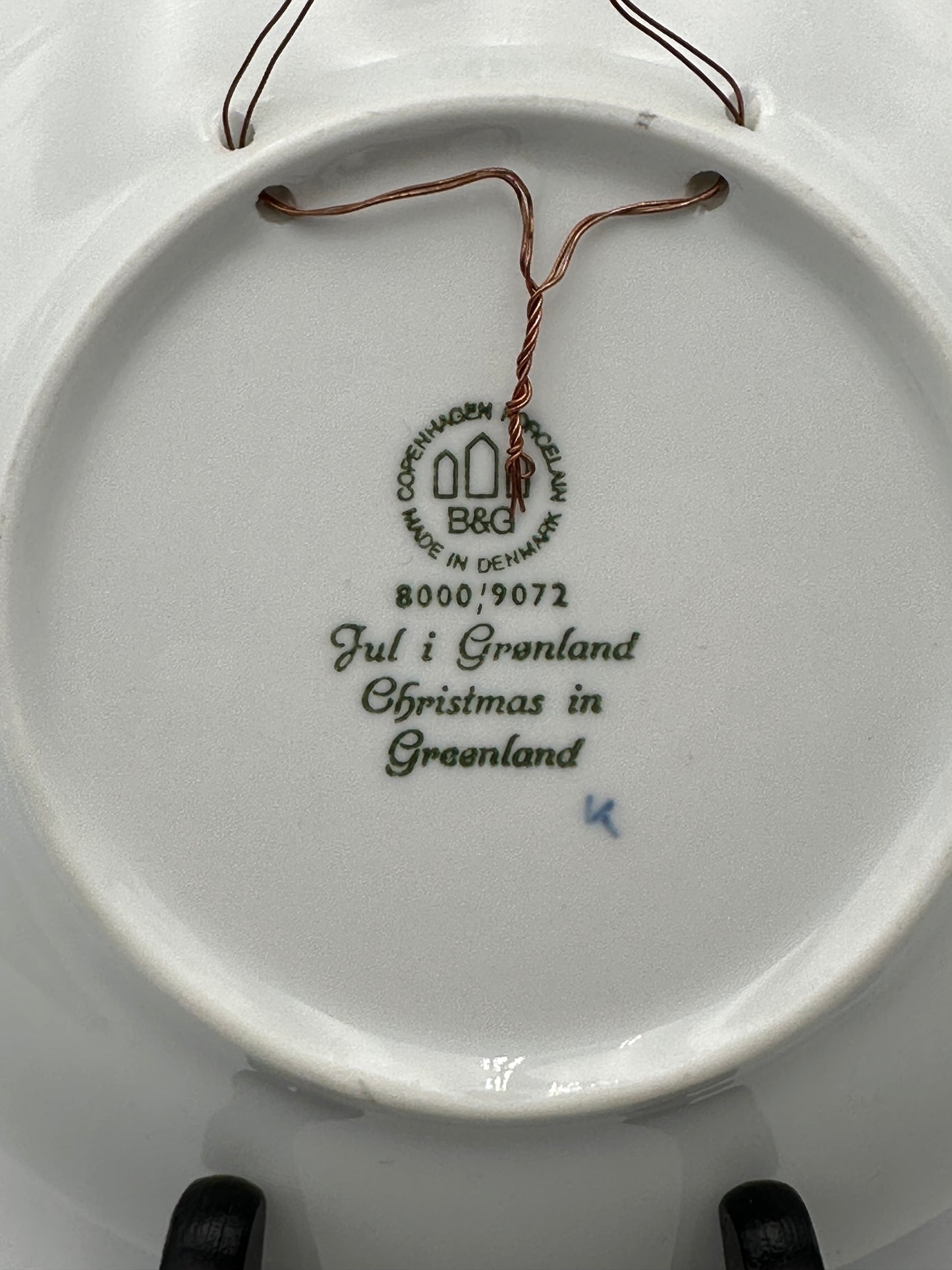 Bing & Grondahl Blue & White "Christmas in Greenland" Vintage Collector Plate