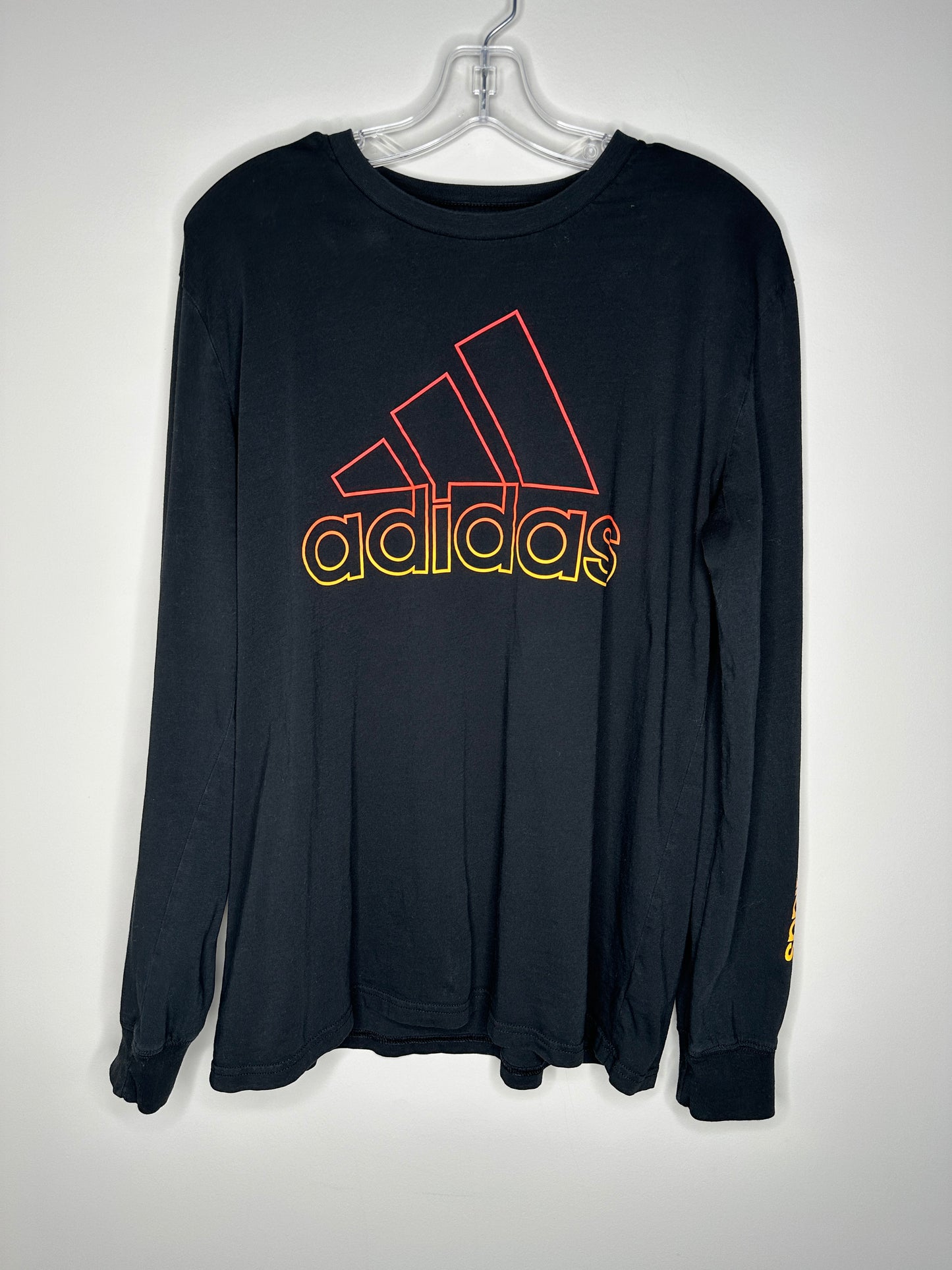 Adidas Youth Size XL (18/20) Black Long Sleeve Logo Tee T-Shirt