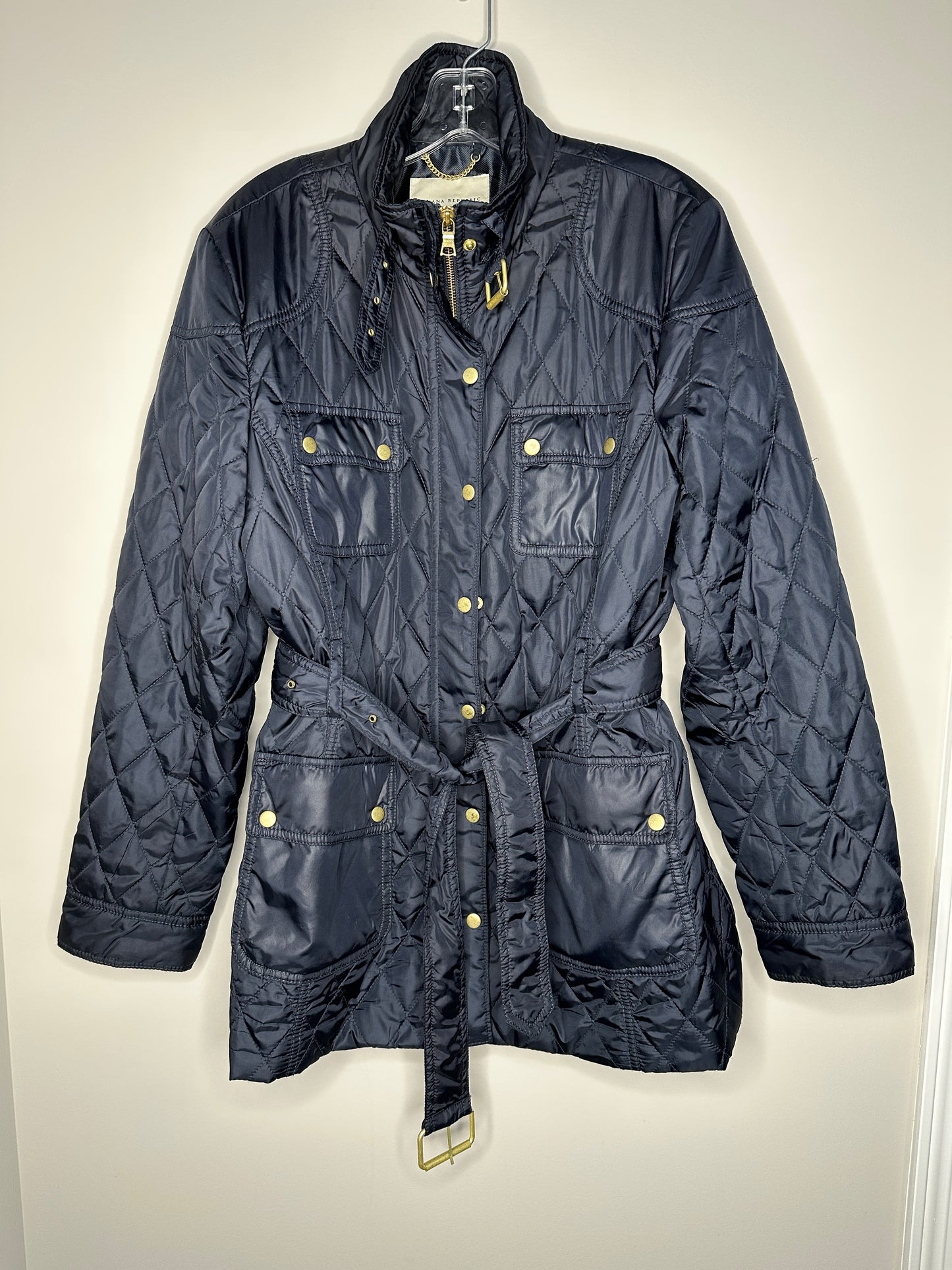 Banana Republic Size XL Navy Blue Quilted Jacket Coat