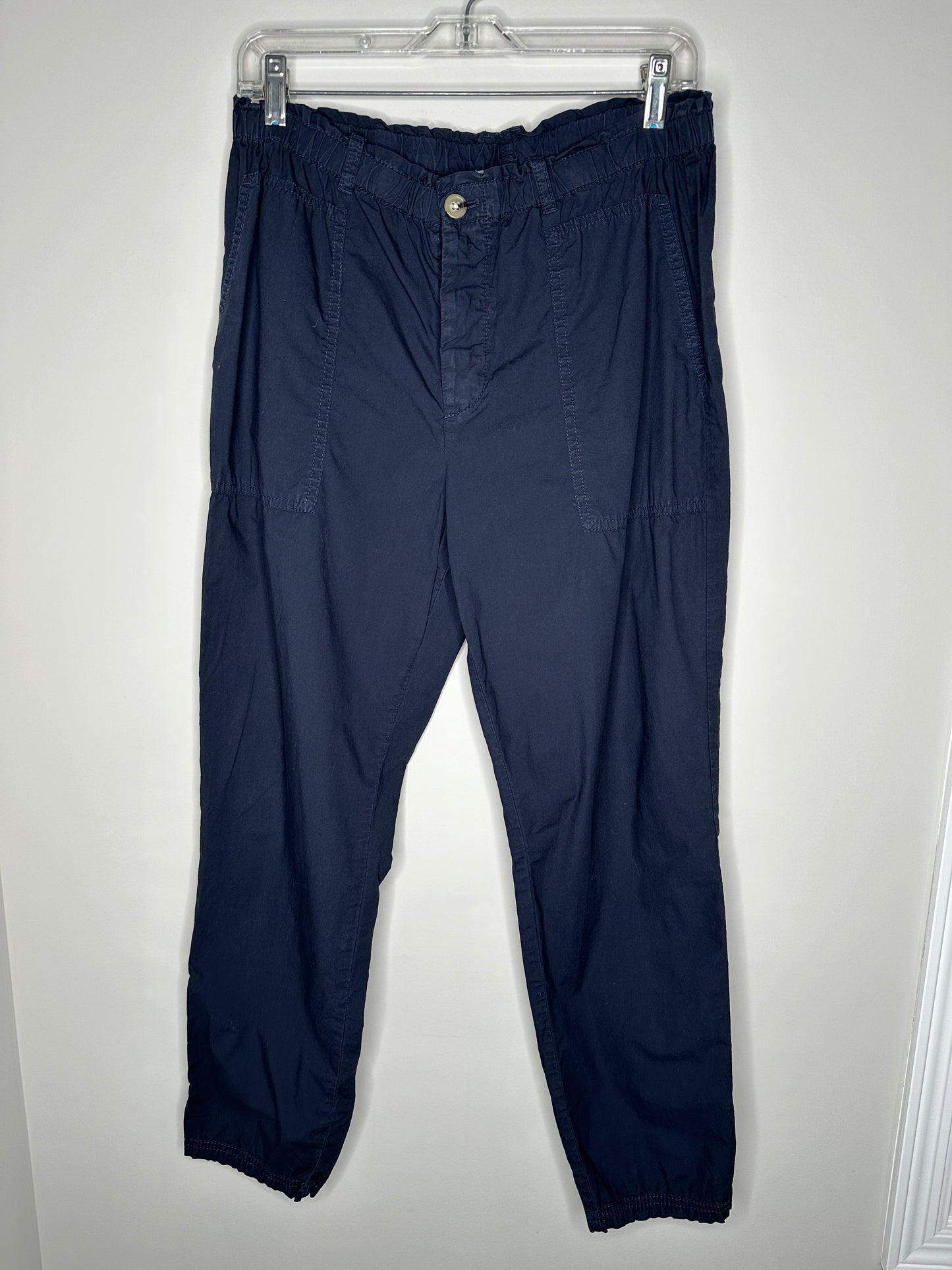 Lou & Grey Size M Navy Blue Cotton Elastic Waist Pants