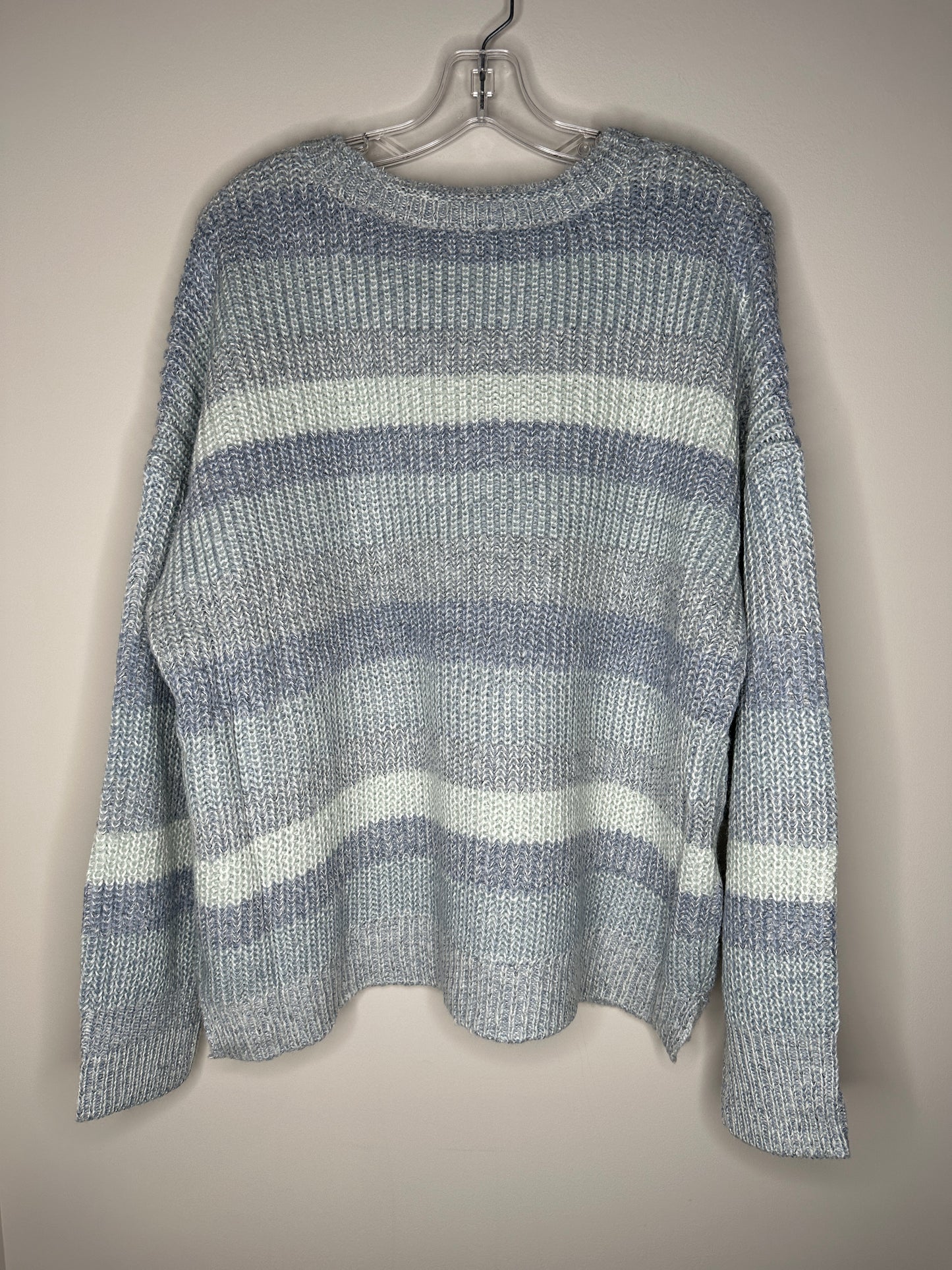 CJ Banks Size XL Light Blue Striped Sweater, new/NWT