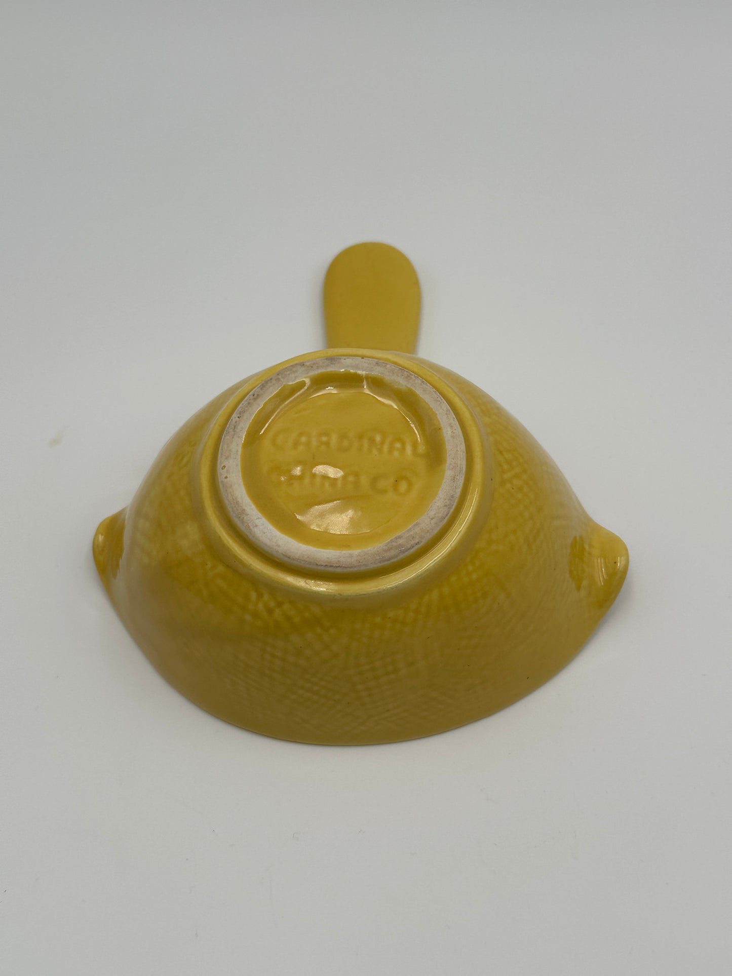 Cardinal China Co Yellow Vintage Ceramic Gravy Boat / Fat Separator