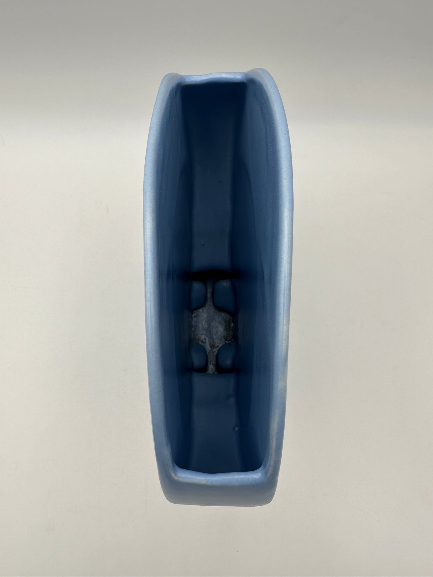 Light Blue Vintage Round Ceramic Pottery Vase