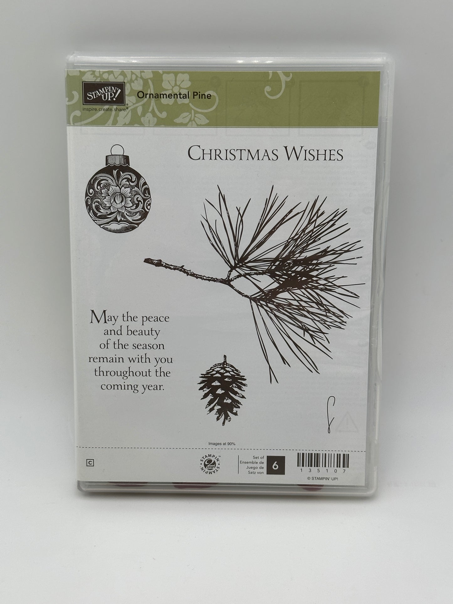 Stampin' Up! Ornamental Pine Cling Stamp Set, retired