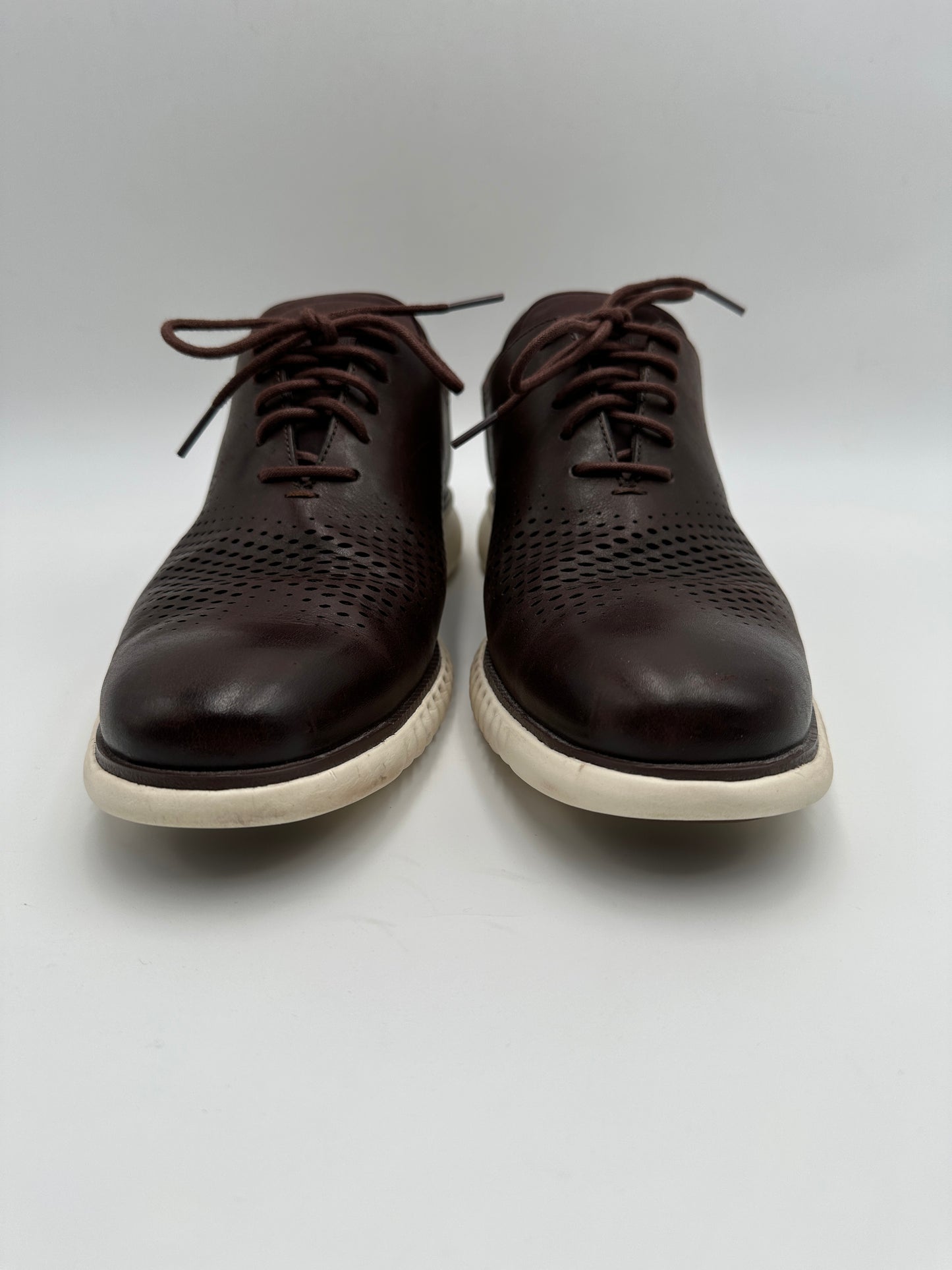 Cole Haan Men's Size 11.5M Brown 2.0 ZeroGrand Laser Wing Derby Laser Wingtip Oxford