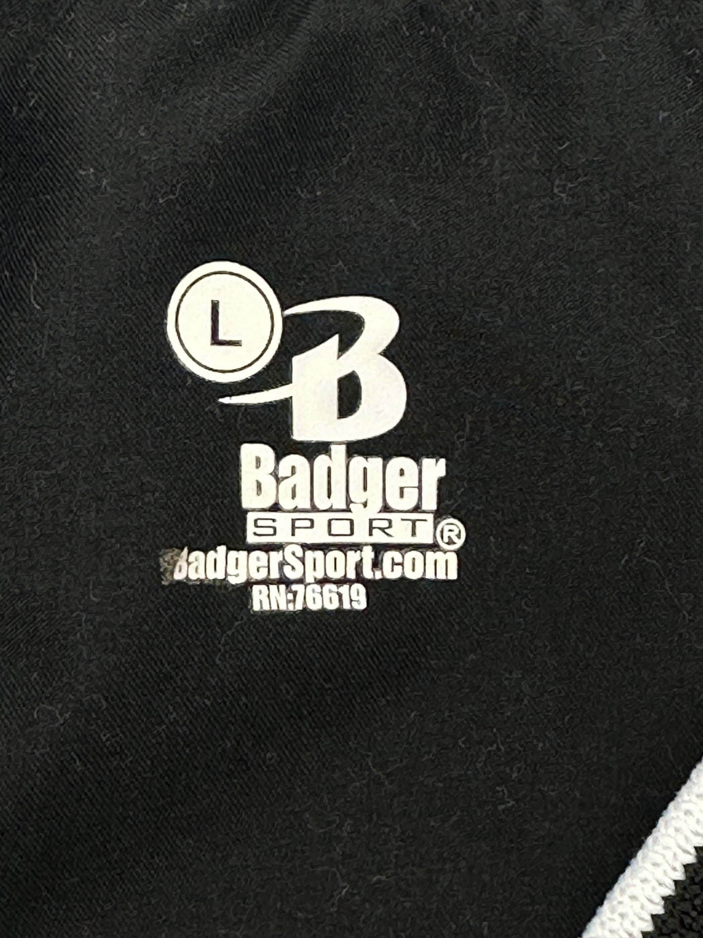 Badger Sport Unisex Size L Black & White V-Neck Andover Huskies Pullover Jacket