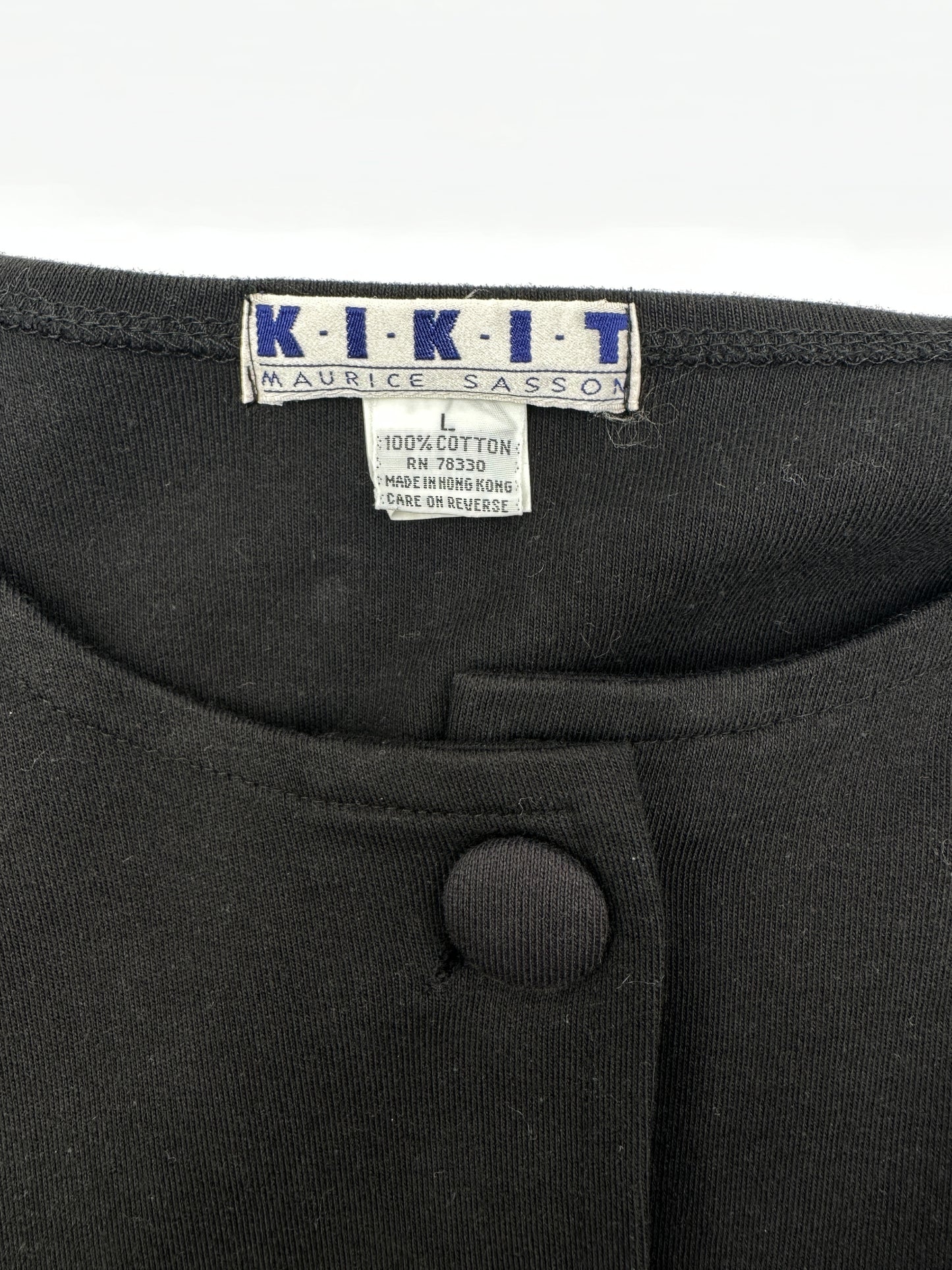Kikit Maurice Sasson Size L Black Oversized Boxy Cardigan Jacket
