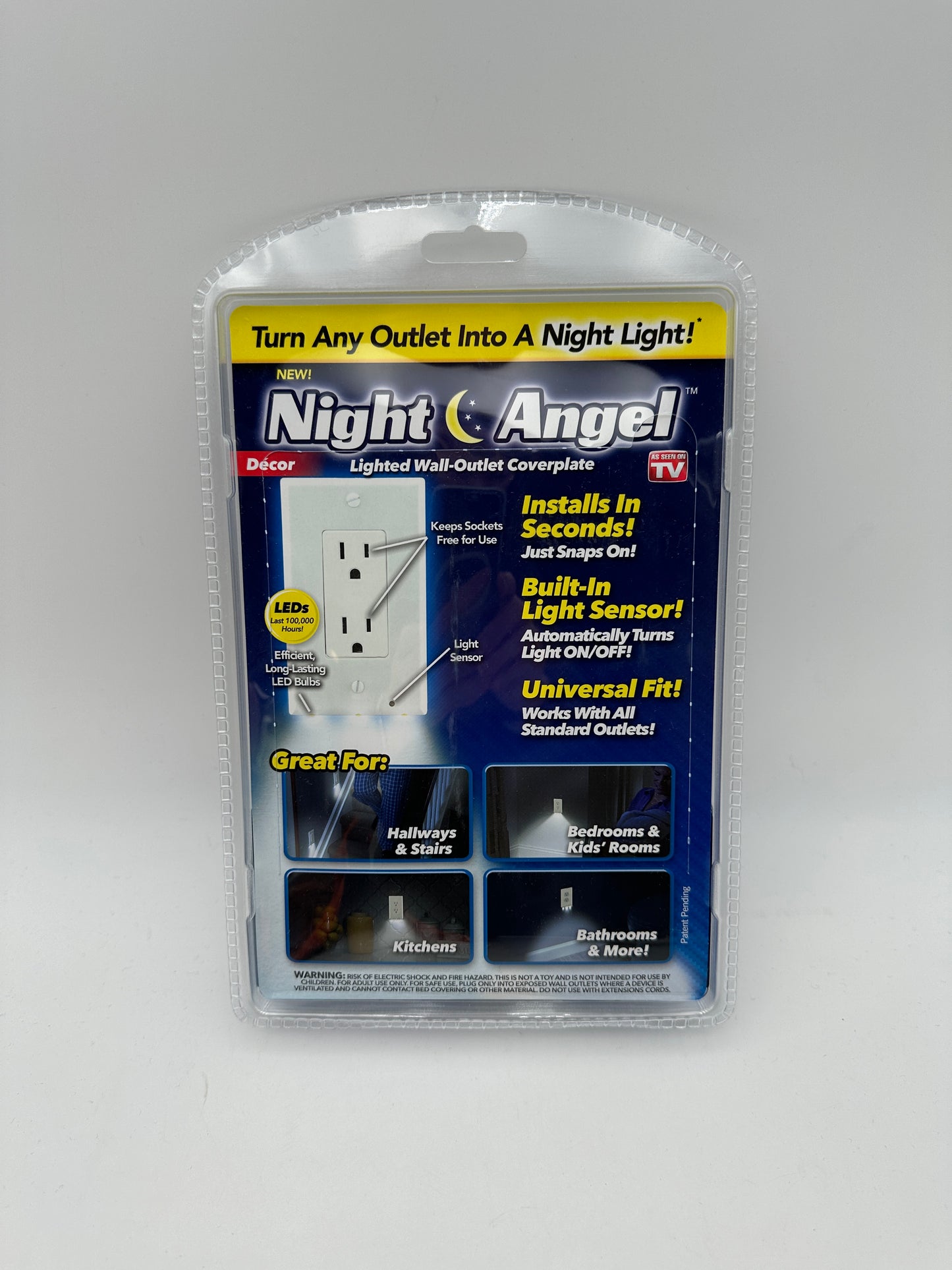 Ontel Products Night Angel Lighted Wall-Outlet Coverplate, new (currently have qty 2)