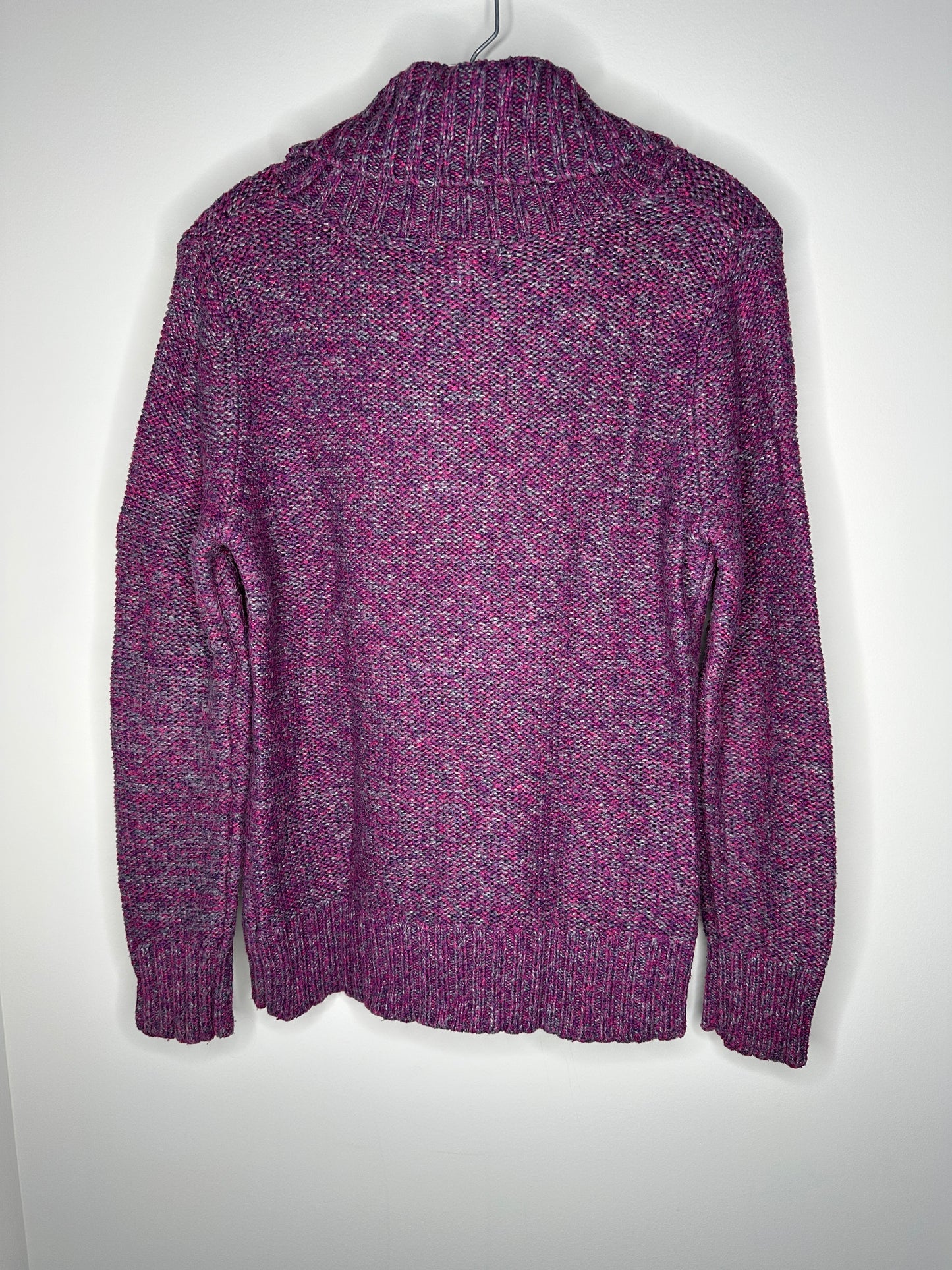 Merona Size L Pink & Gray Cowl Neck Sweater