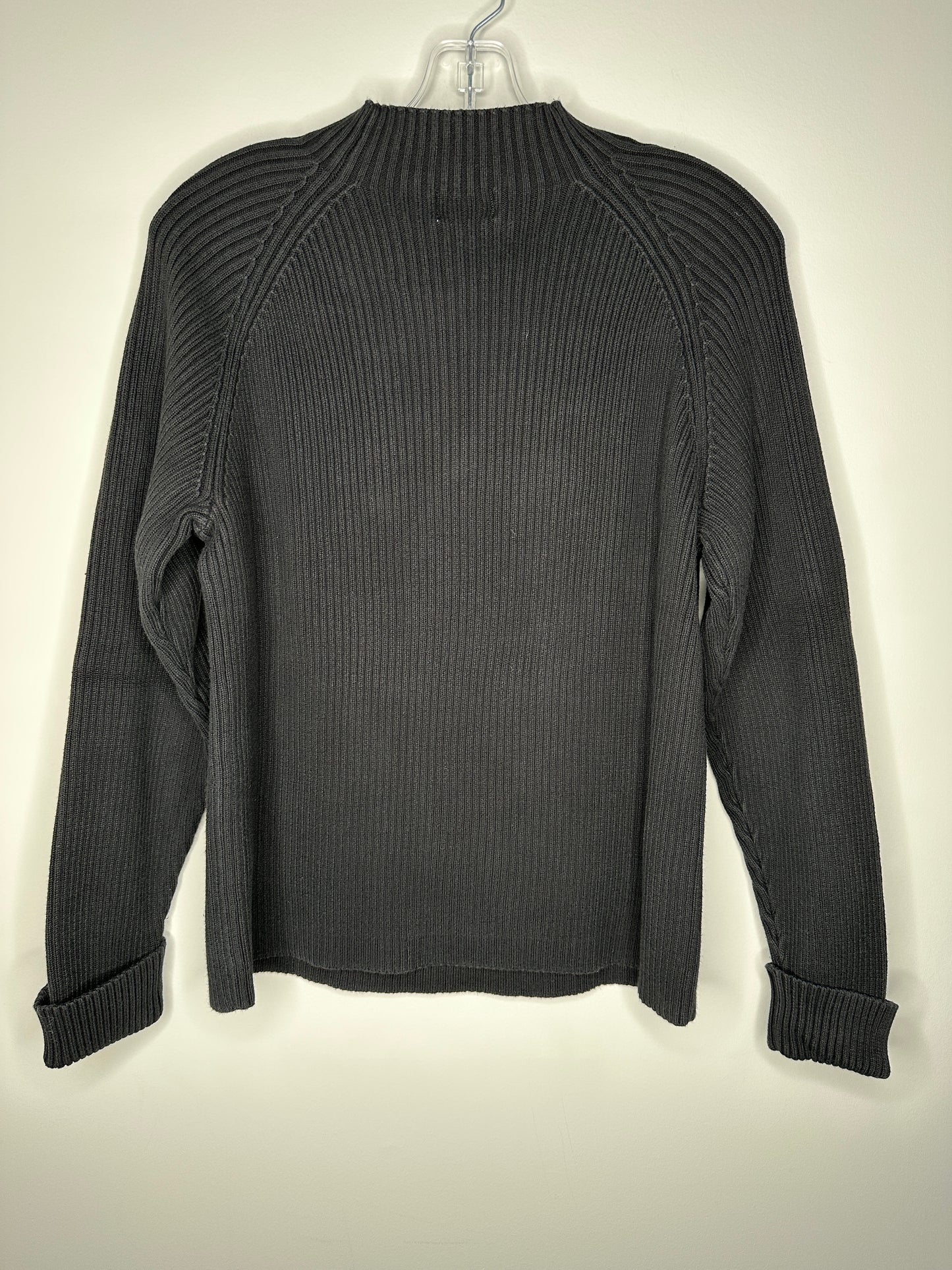 Studio Works Size XL Black Cotton Pullover Ribbed Sweater