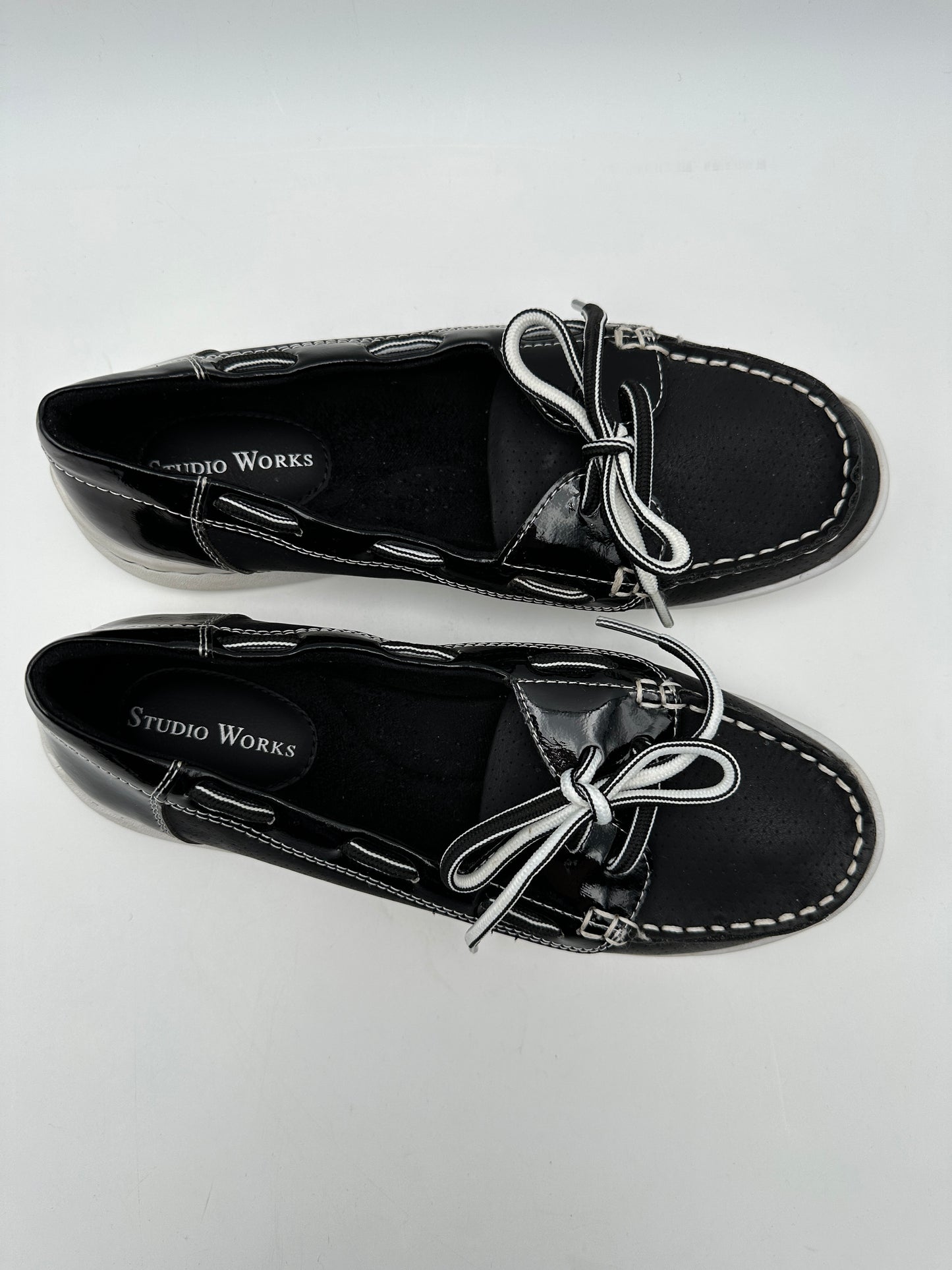 Studio Works Size 6.5 M Black "Sunny" Boat Shoes